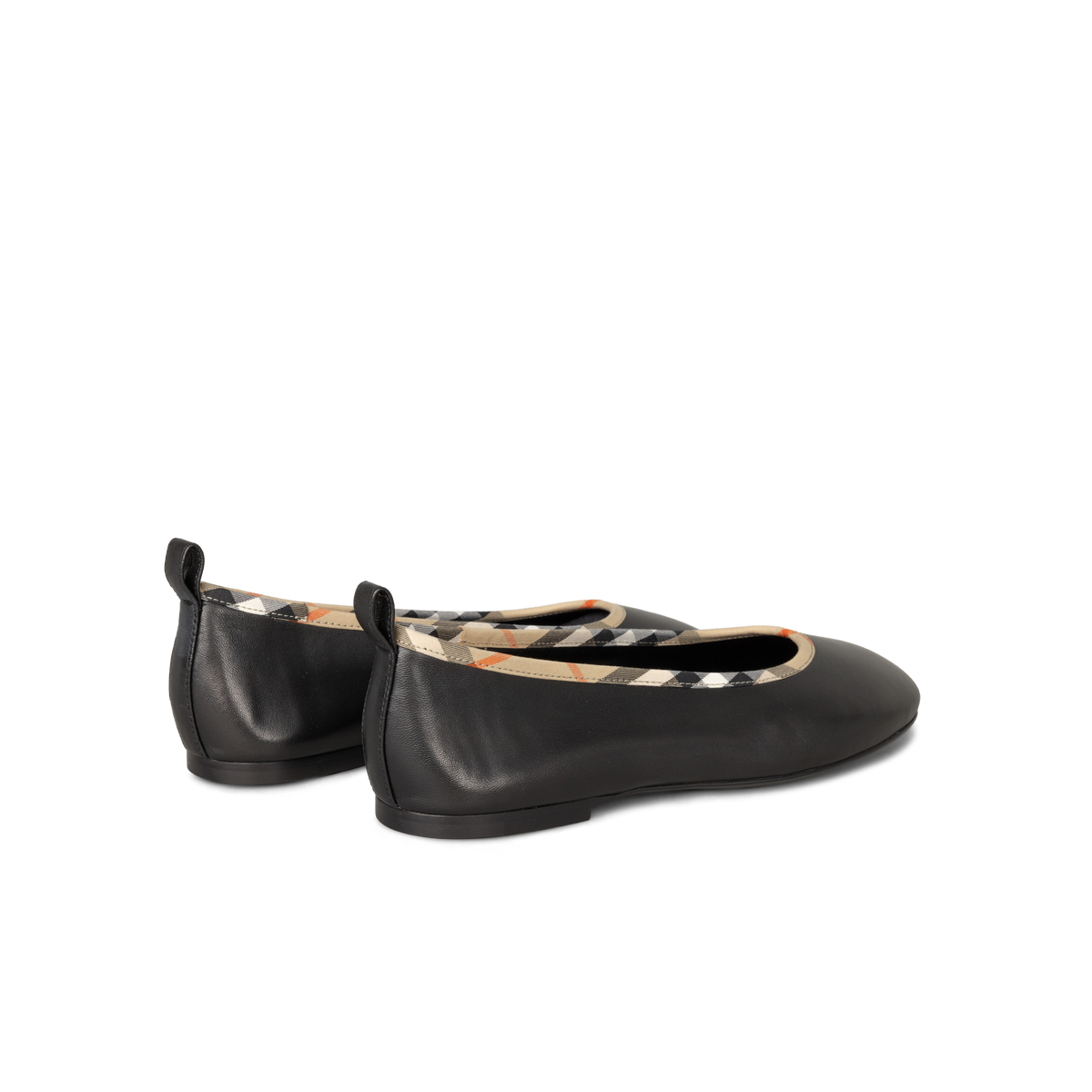 Ballerinas Negras Burberry Check Trim