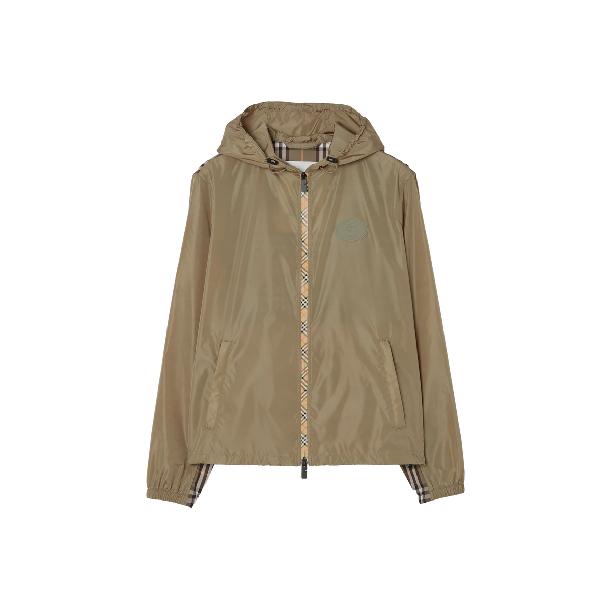 Chaqueta Verde Burberry Newport Check Trim