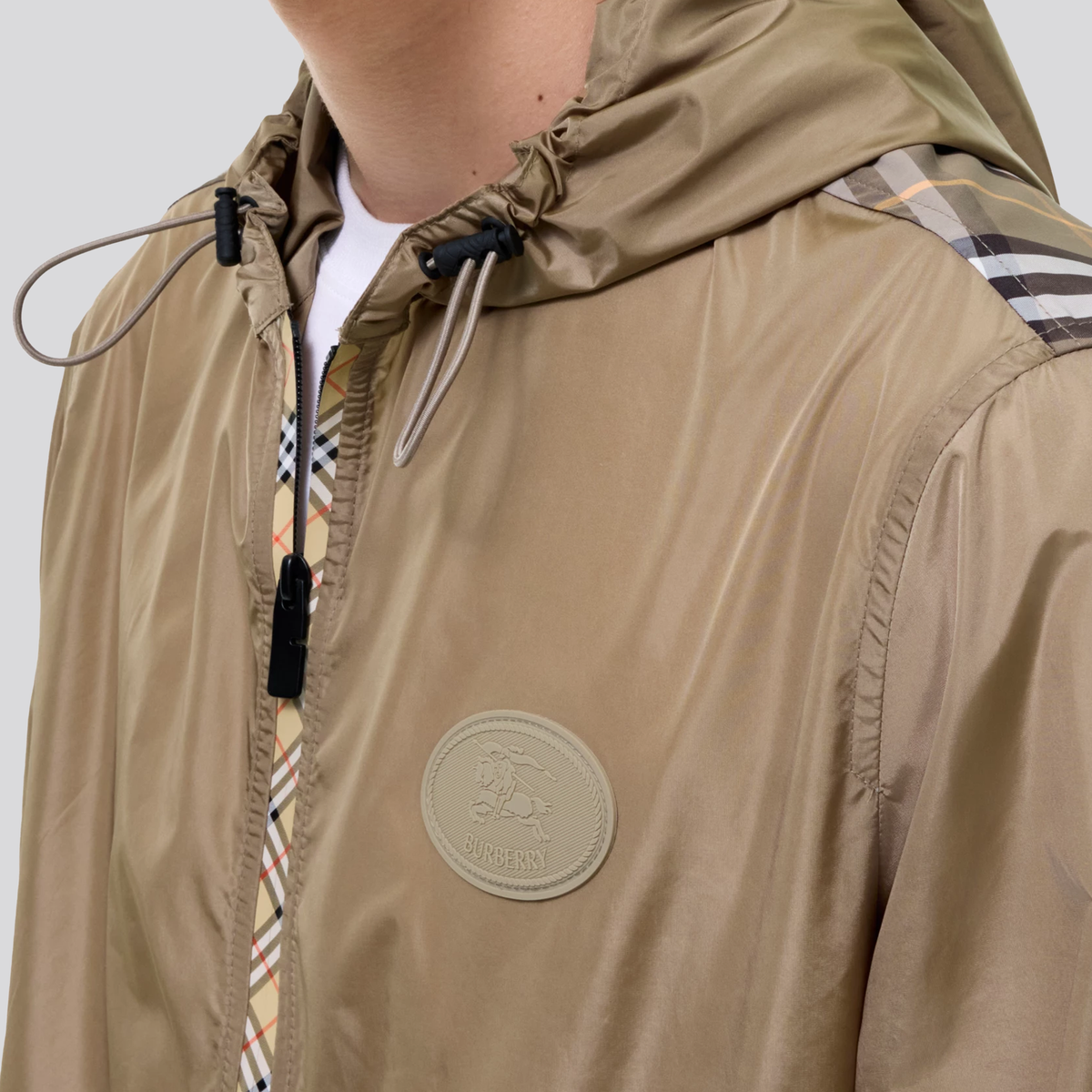 Chaqueta Verde Burberry Newport Check Trim