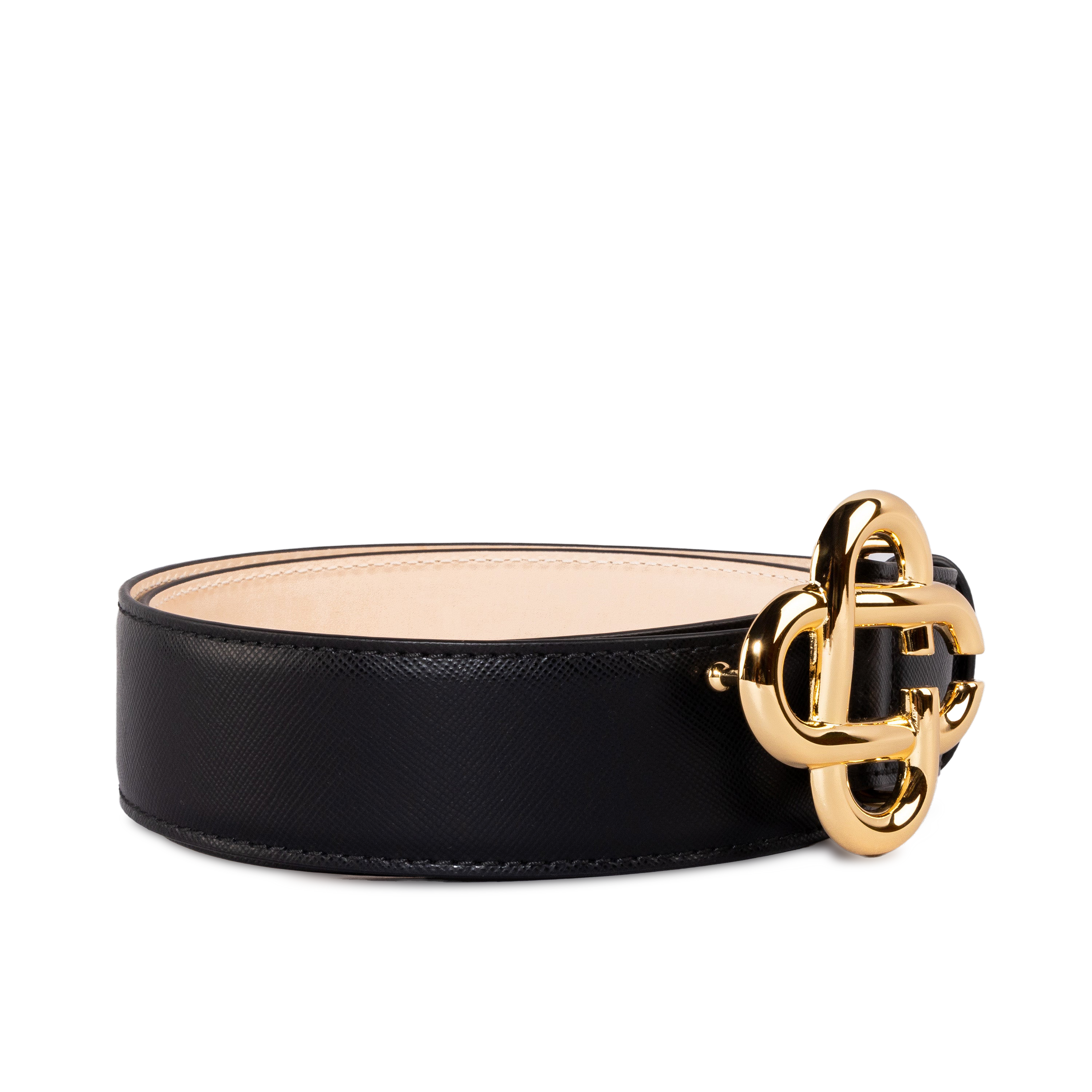 Cinturón Negro Casablanca Logo Buckle