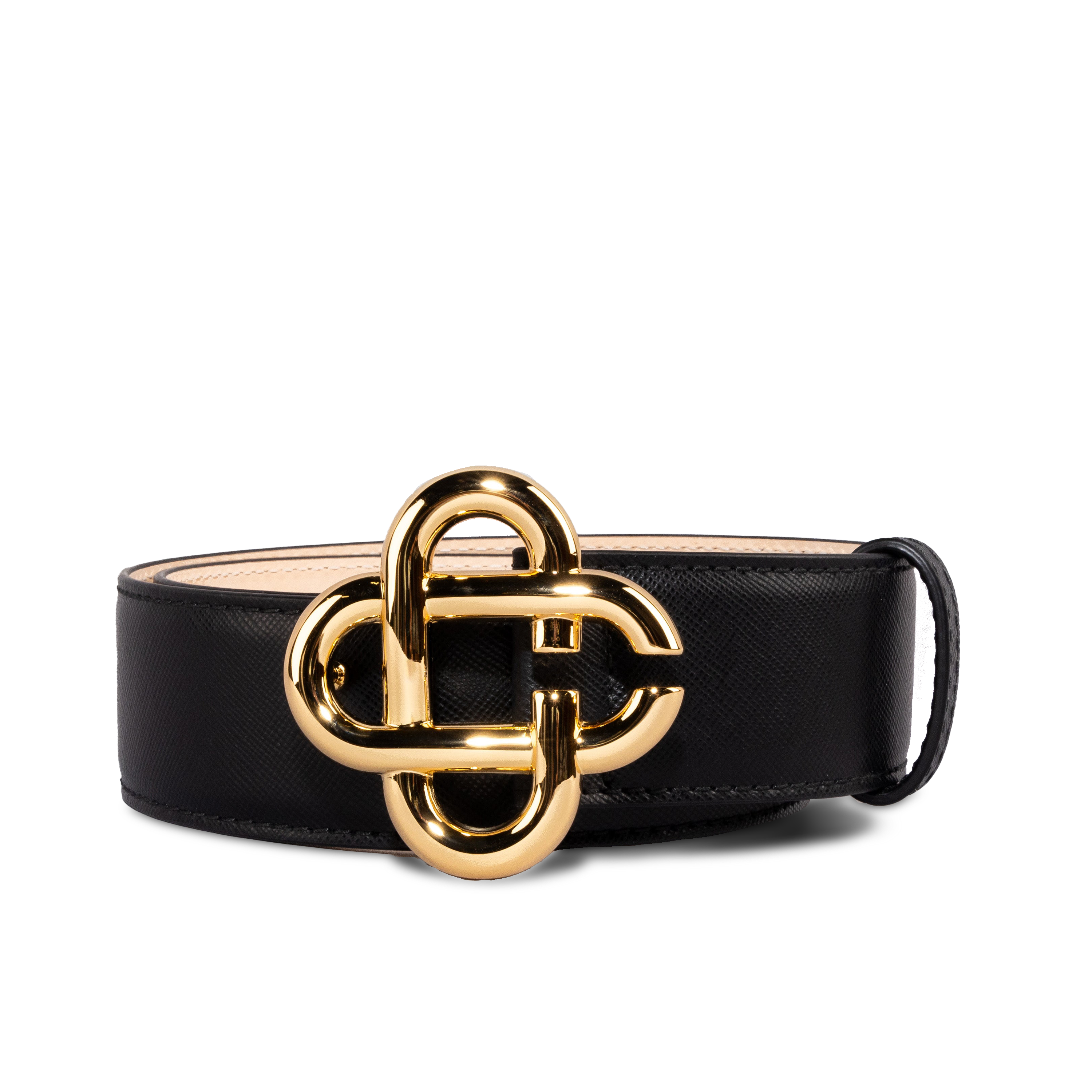 Cinturón Negro Casablanca Logo Buckle