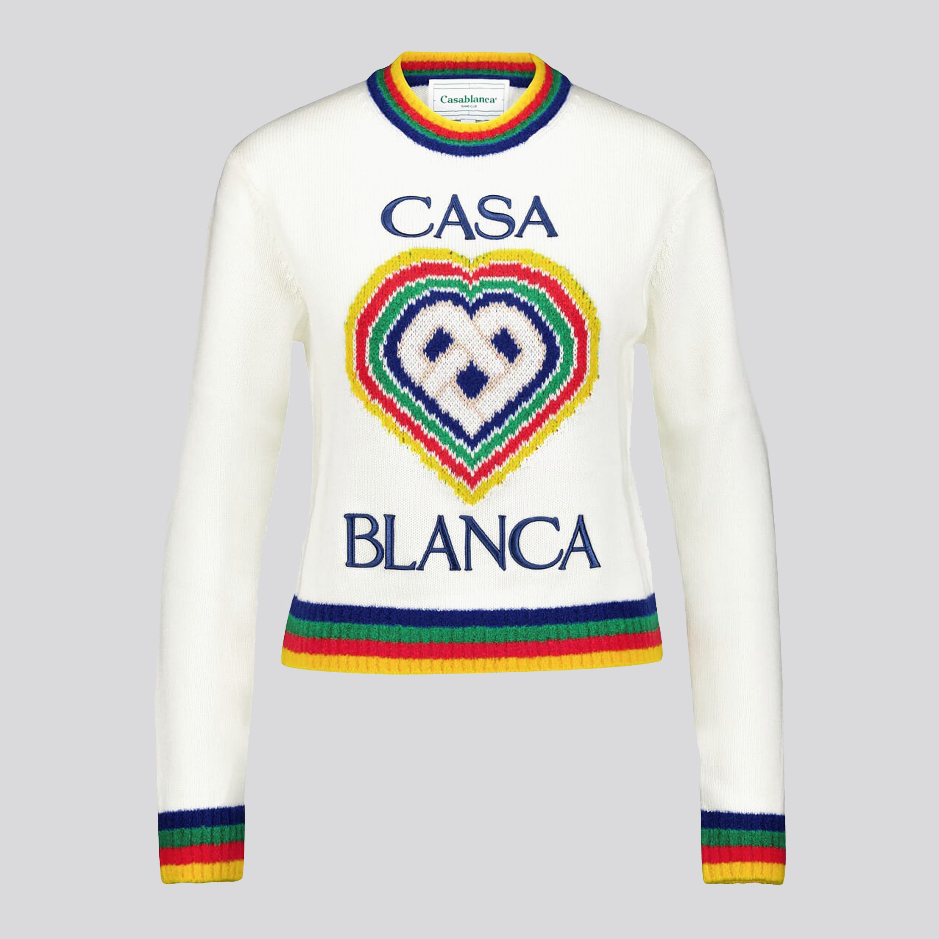Suéter Blanco Casablanca Heart Rainbow