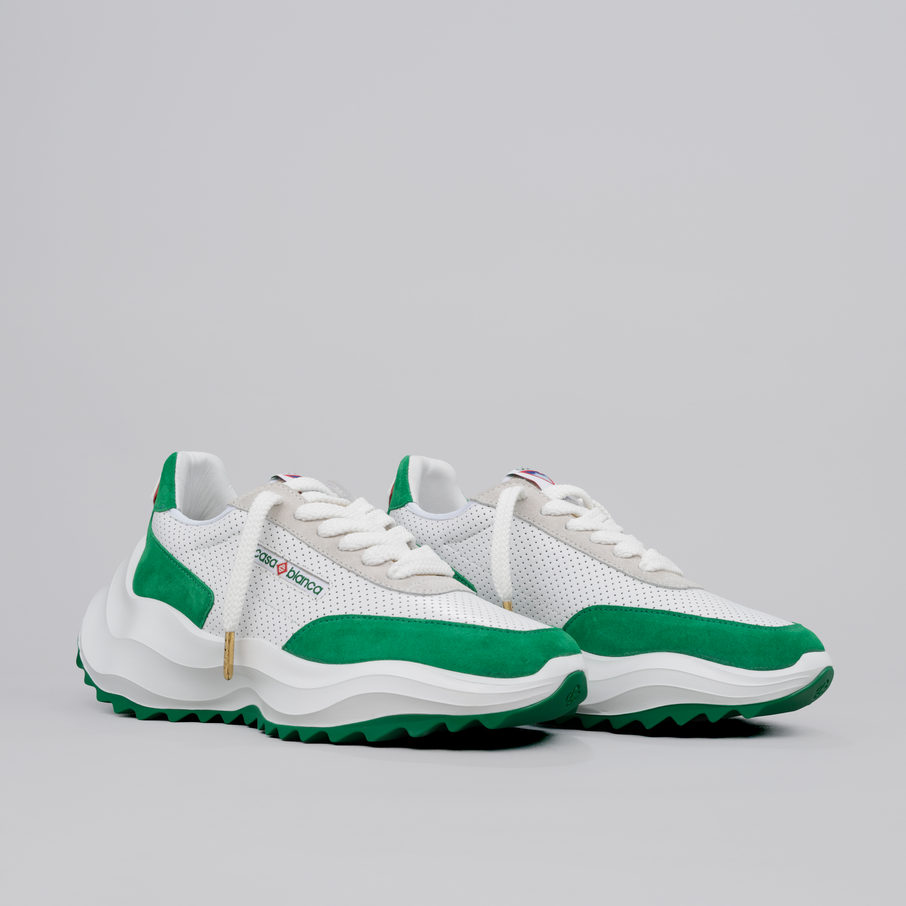 Sneakers Blanco Verde Casablanca Wave