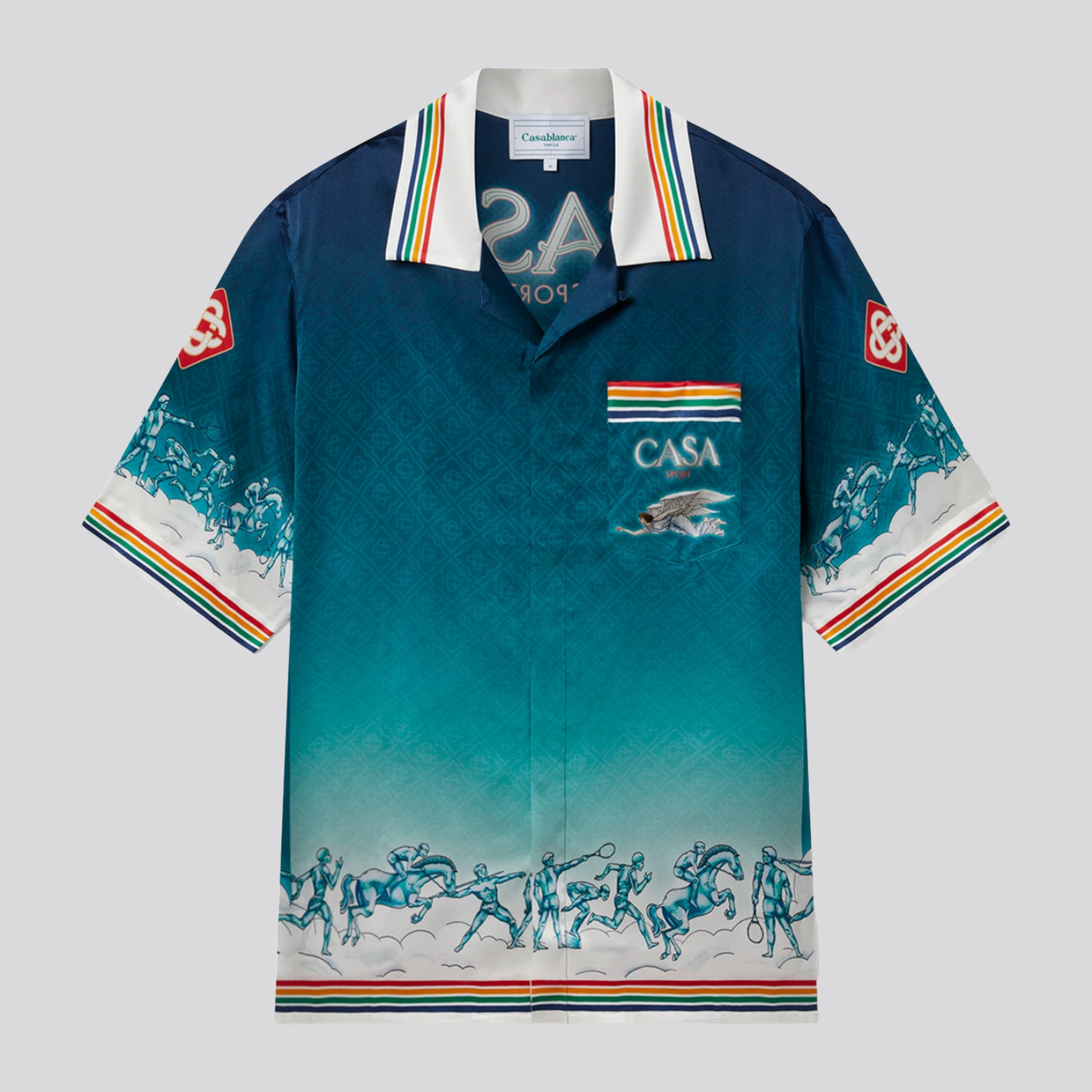 Camisa Azul Casablanca La Déesse Du Stade Silk