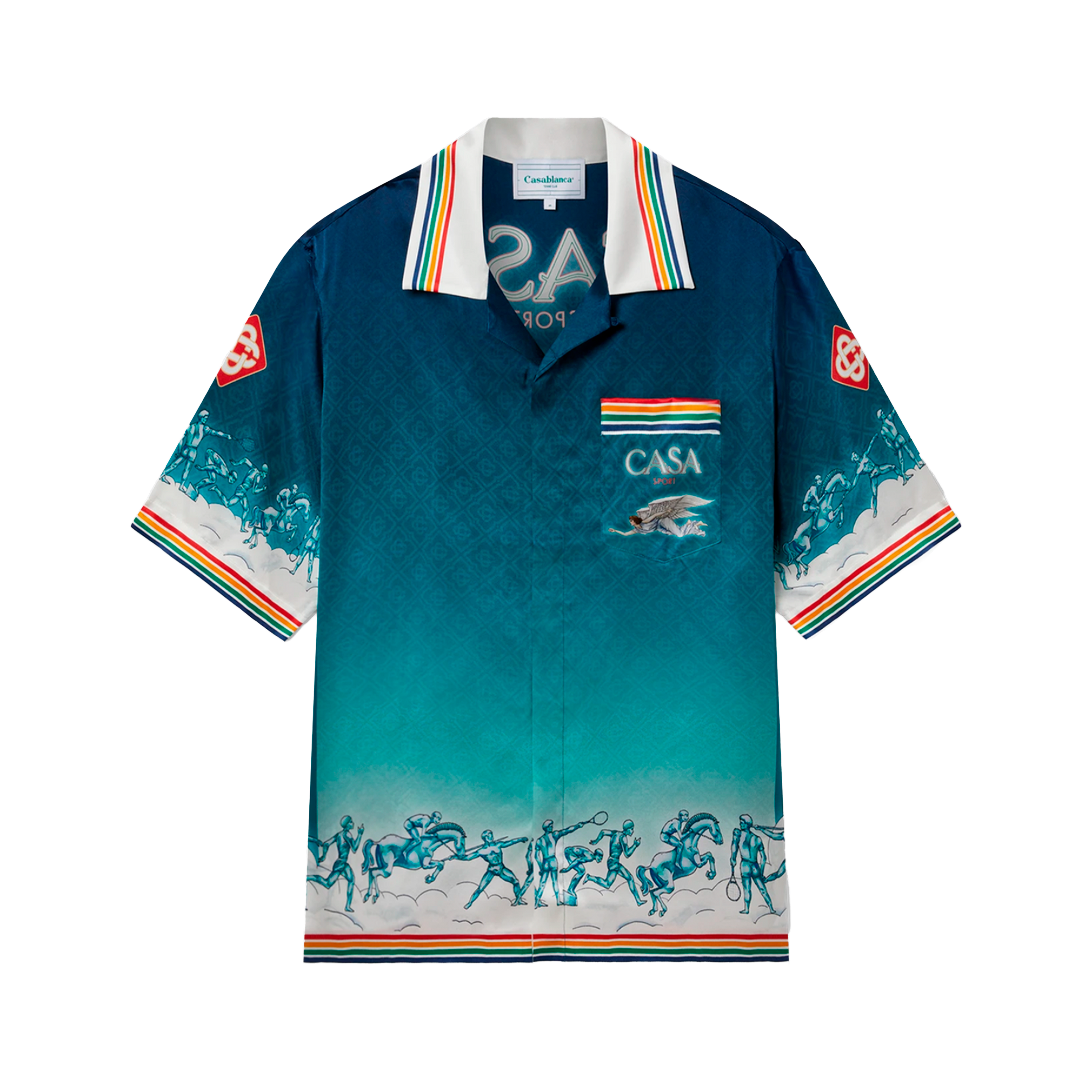 Camisa Azul Casablanca La Déesse Du Stade Silk