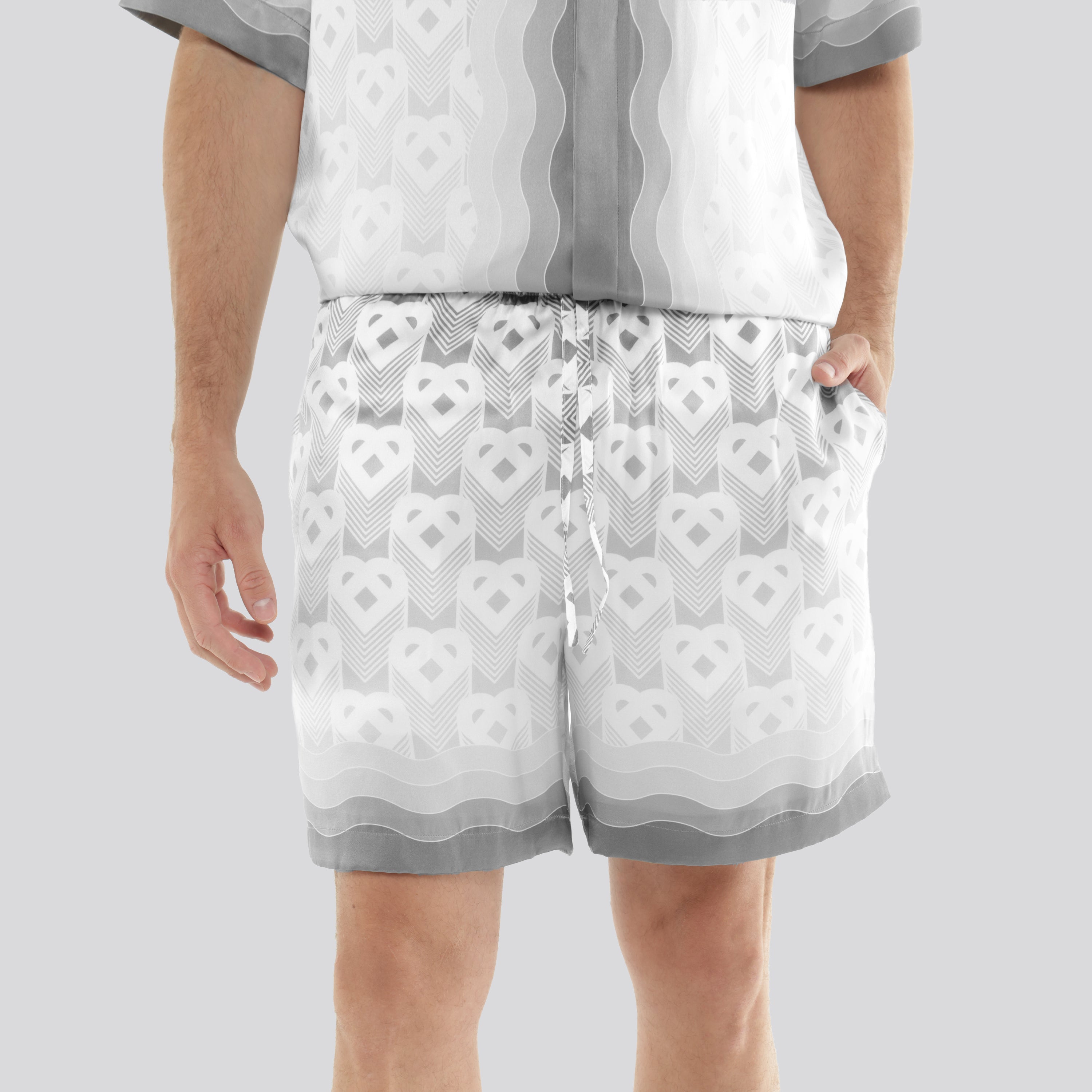 Short Gris Casablanca Gradient Heart Monogram
