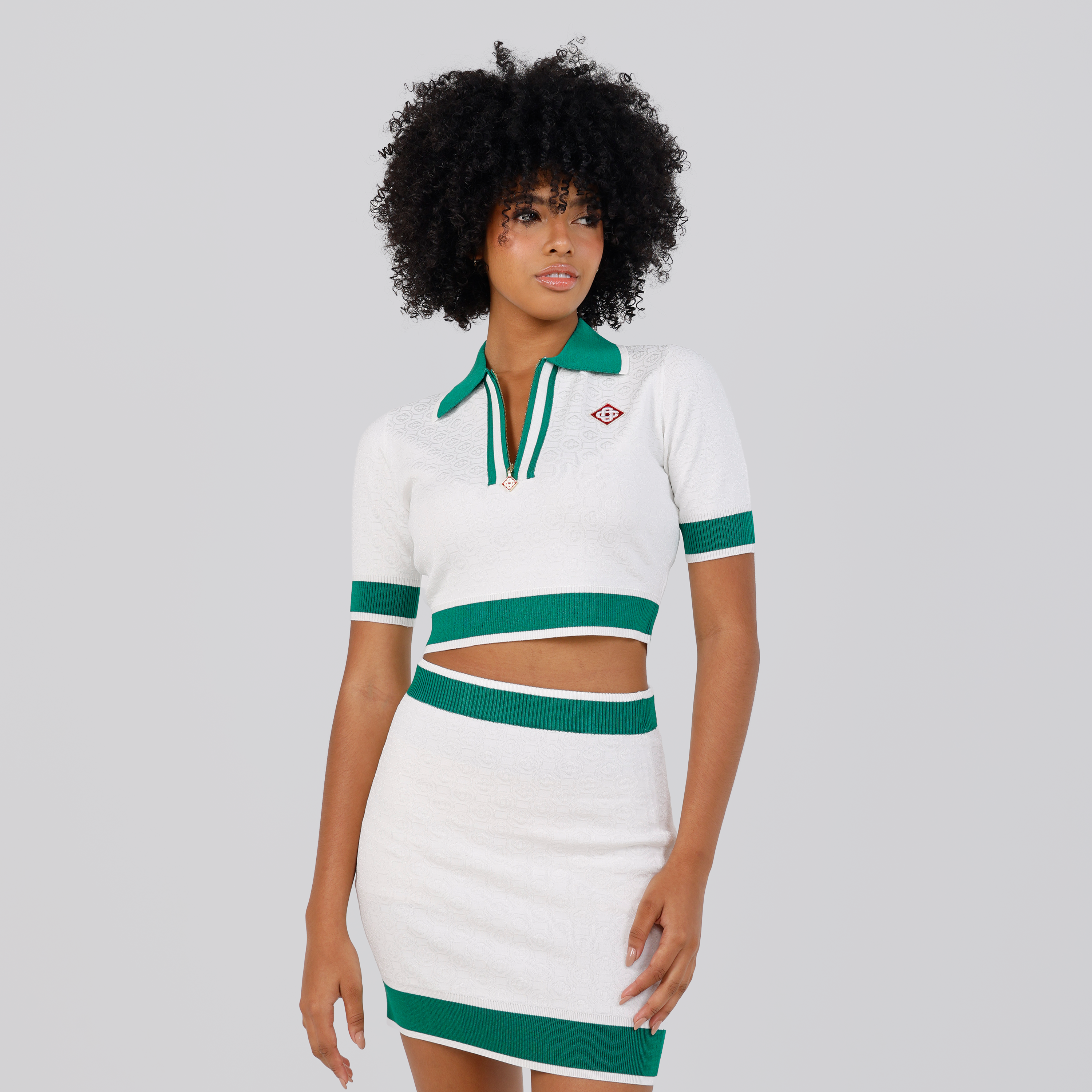 Falda Blanca Casablanca Logo Applique