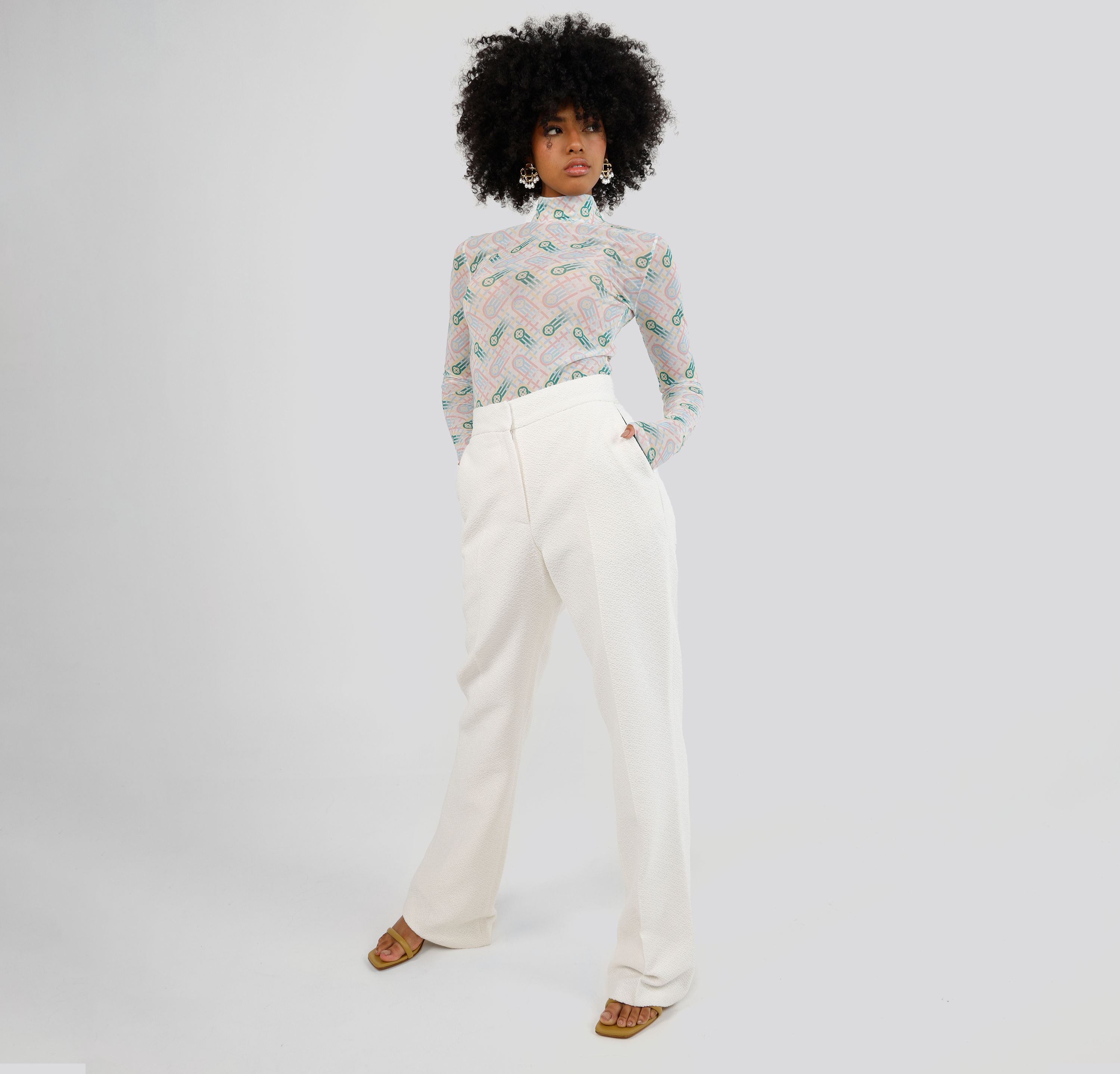 Pantalón Blanco Casablanca Textured Tailoring