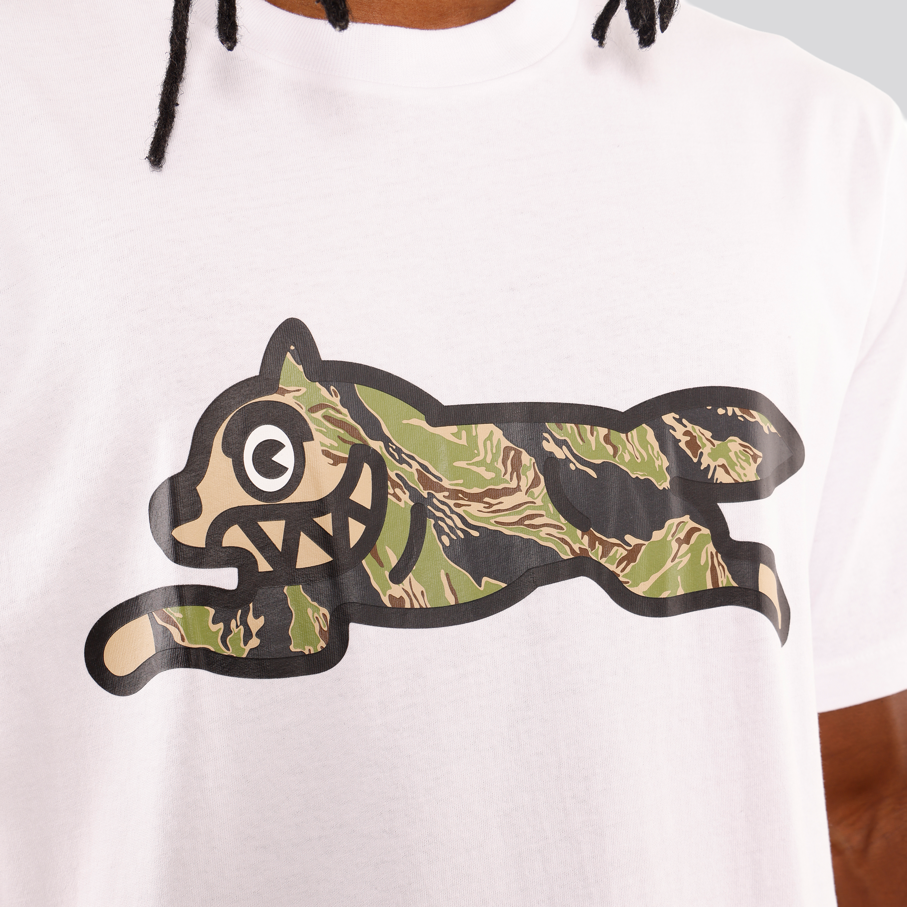 Camiseta Blanca ICECREAM Tiger Stripe Running Dog