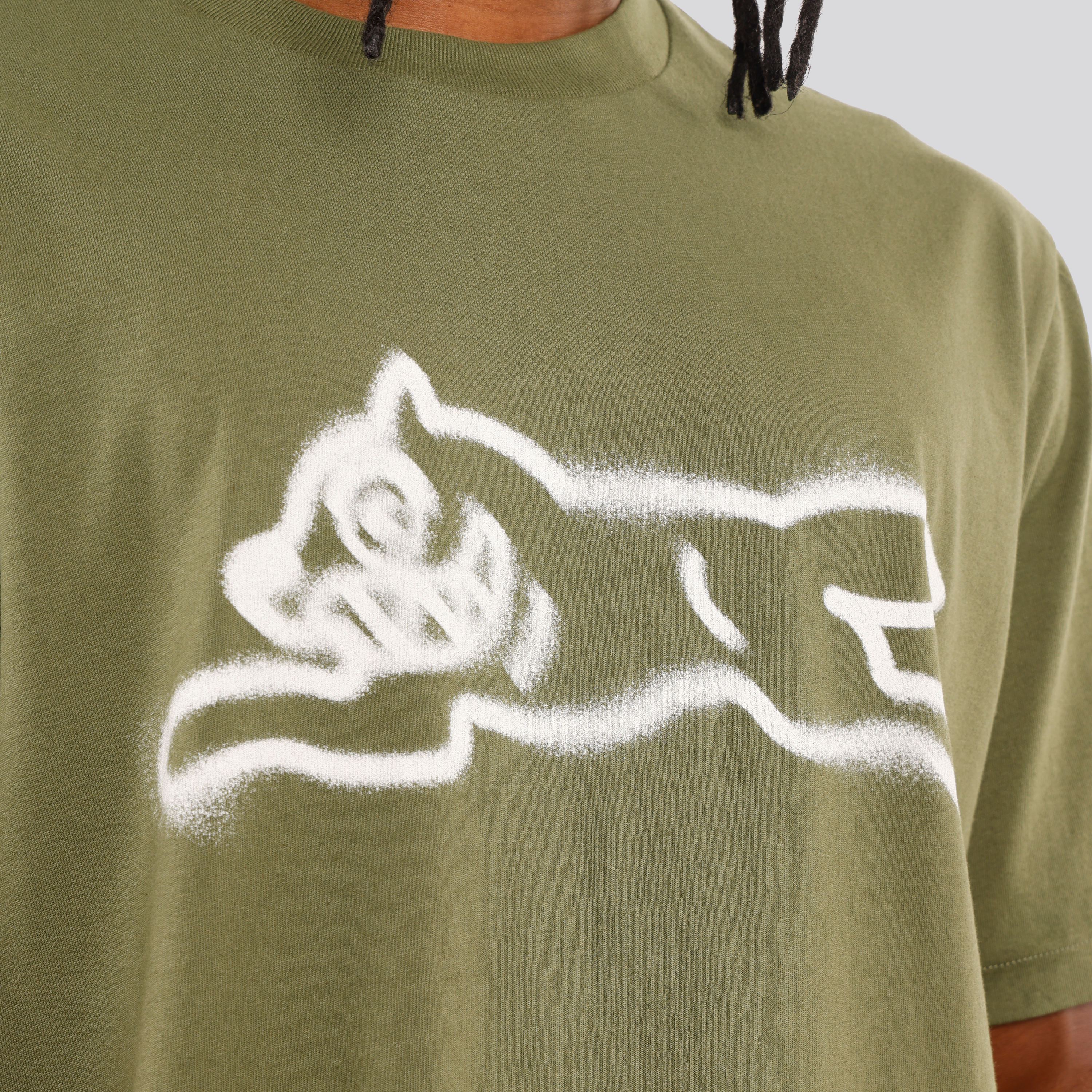 Camiseta Verde Ice Cream Spray Paint Running Dog