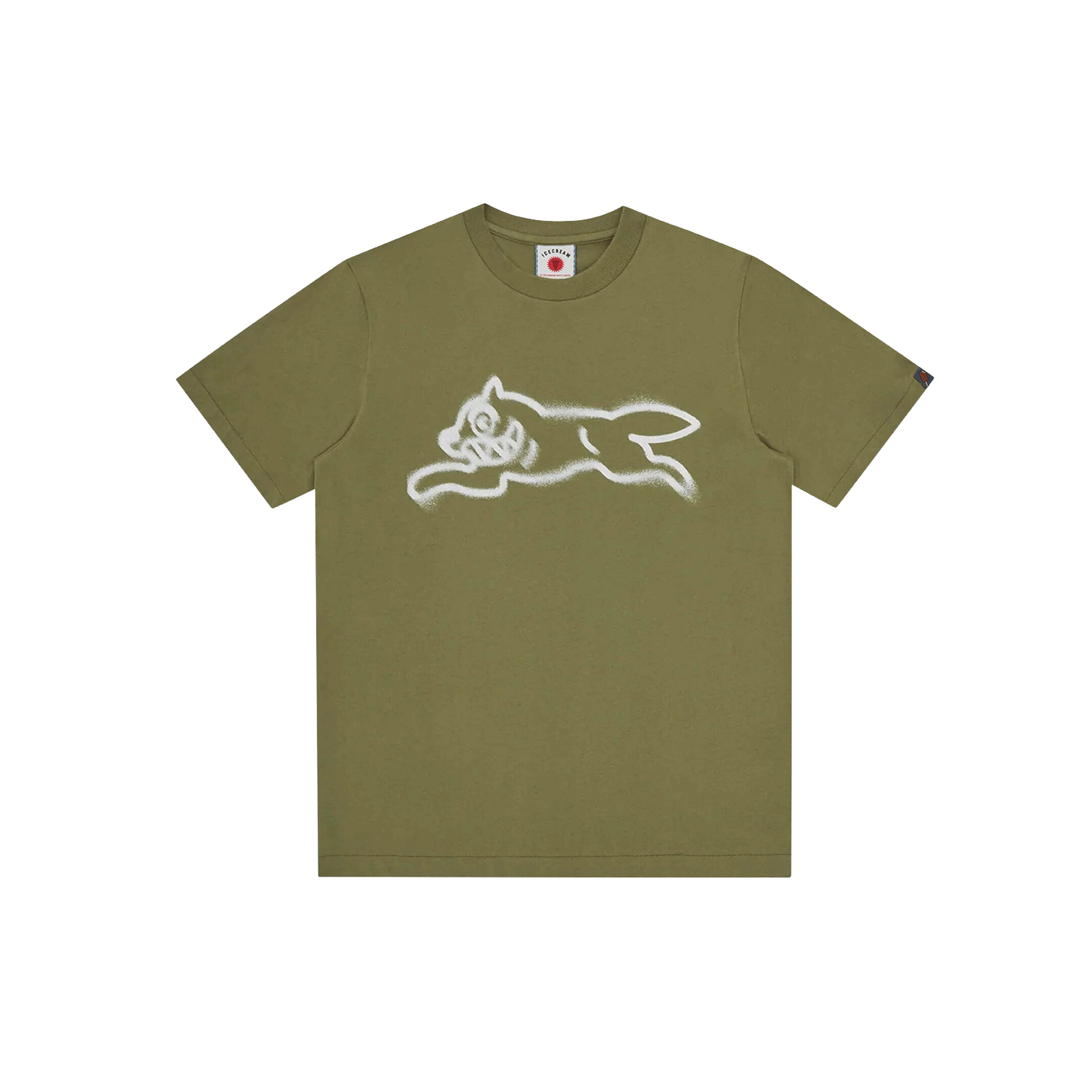 Camiseta Verde Ice Cream Spray Paint Running Dog