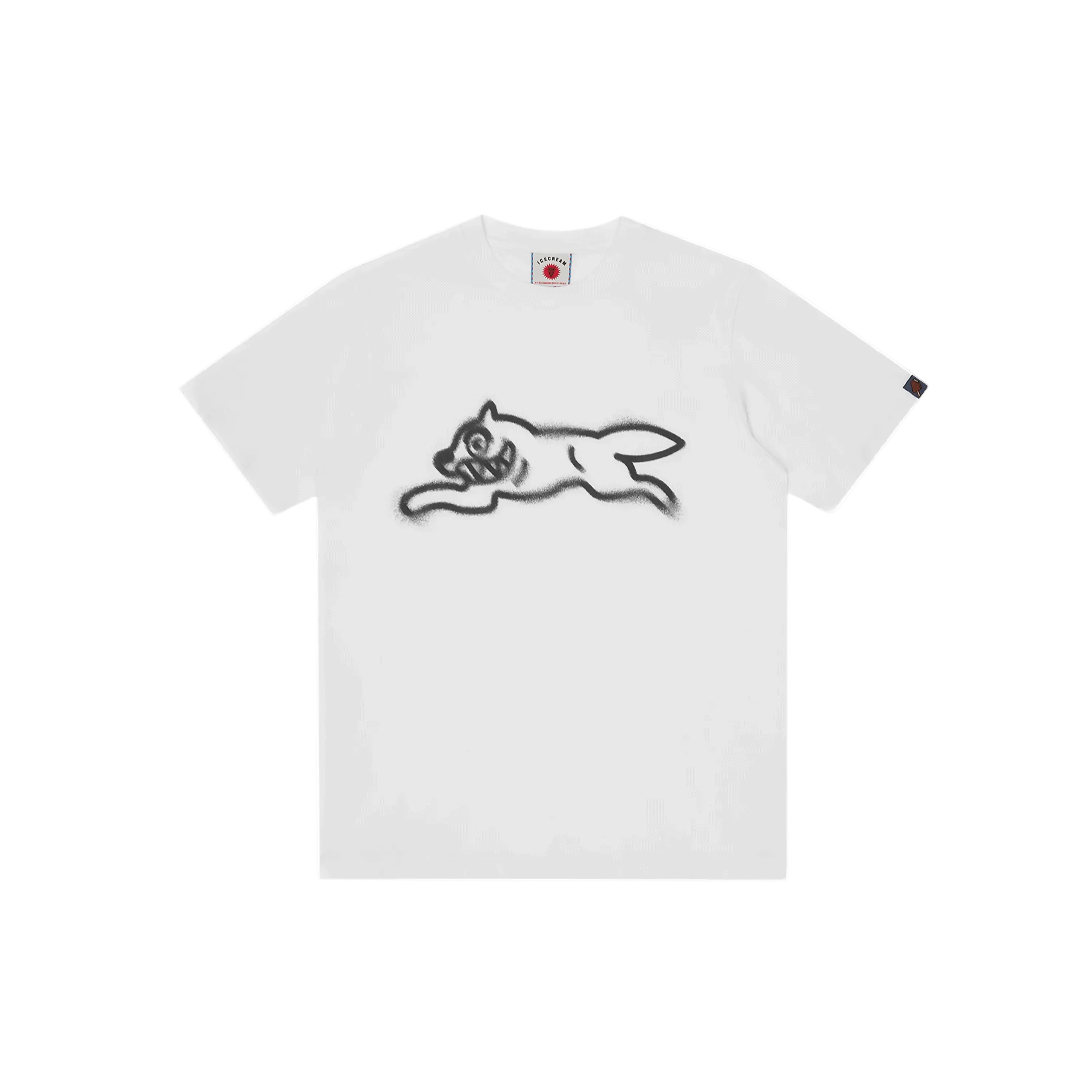 Camiseta Blanca Ice Cream Spray Paint Running Dog