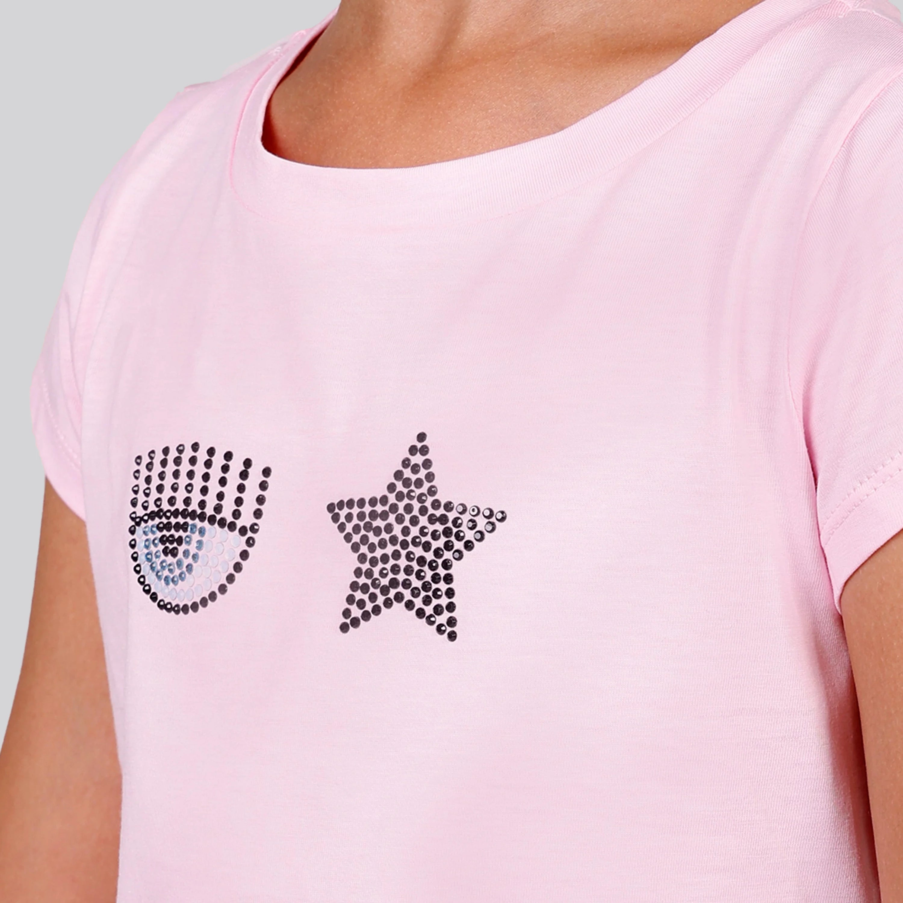 Camiseta Rosada Chiara Ferragni Kids Star Eye