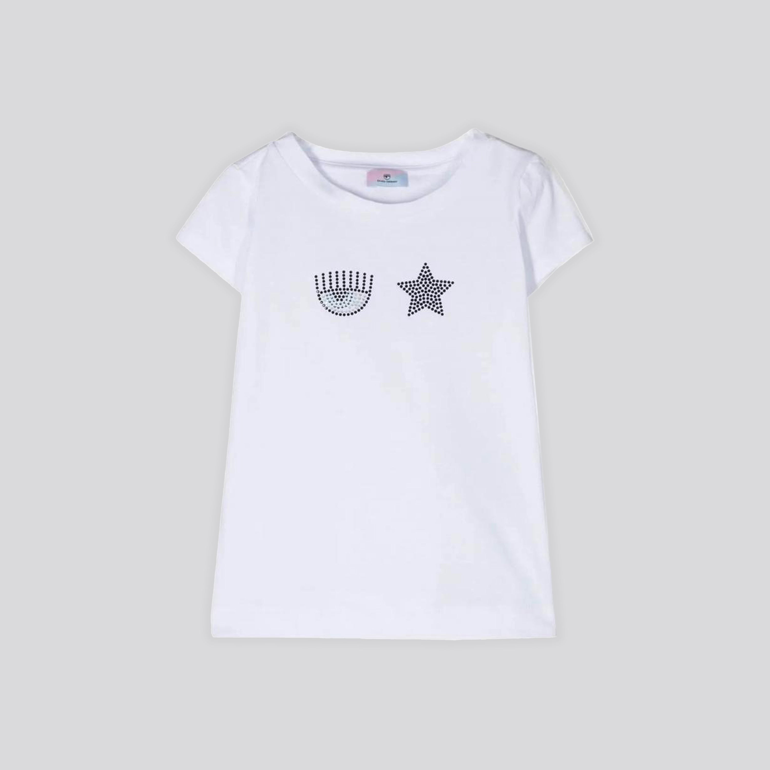 Camiseta Blanca Chiara Ferragni Kids Star Eye