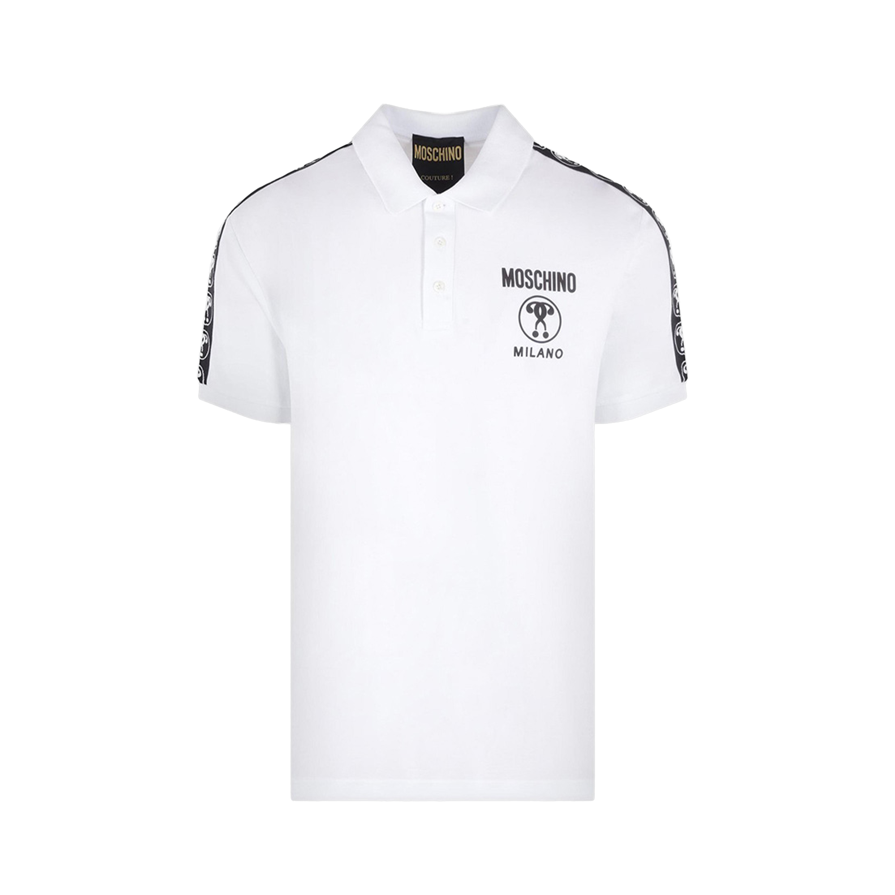 Camiseta Tipo Polo Blanca Moschino Side Logo