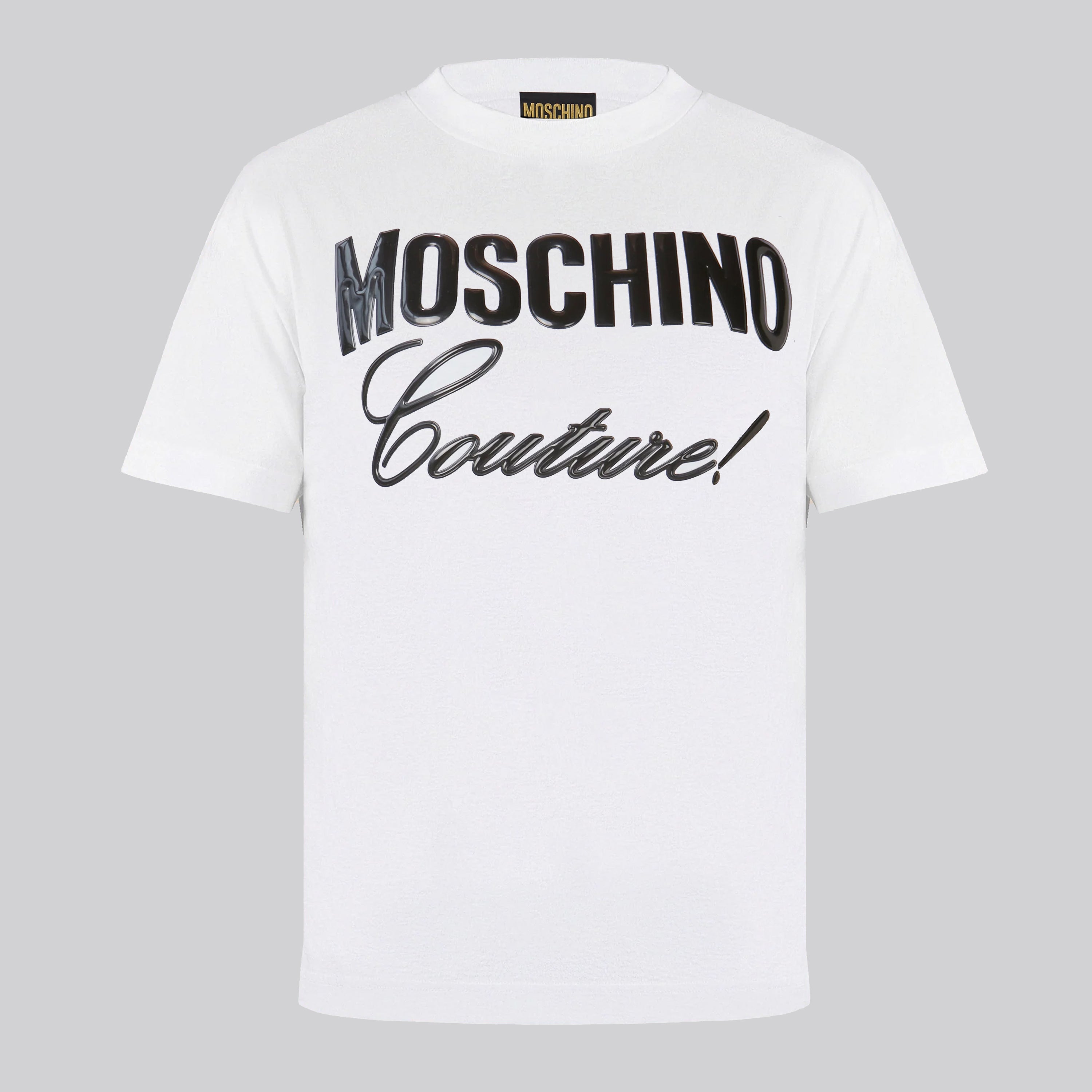 Camiseta Blanca Moschino Couture Logotipo En Relieve