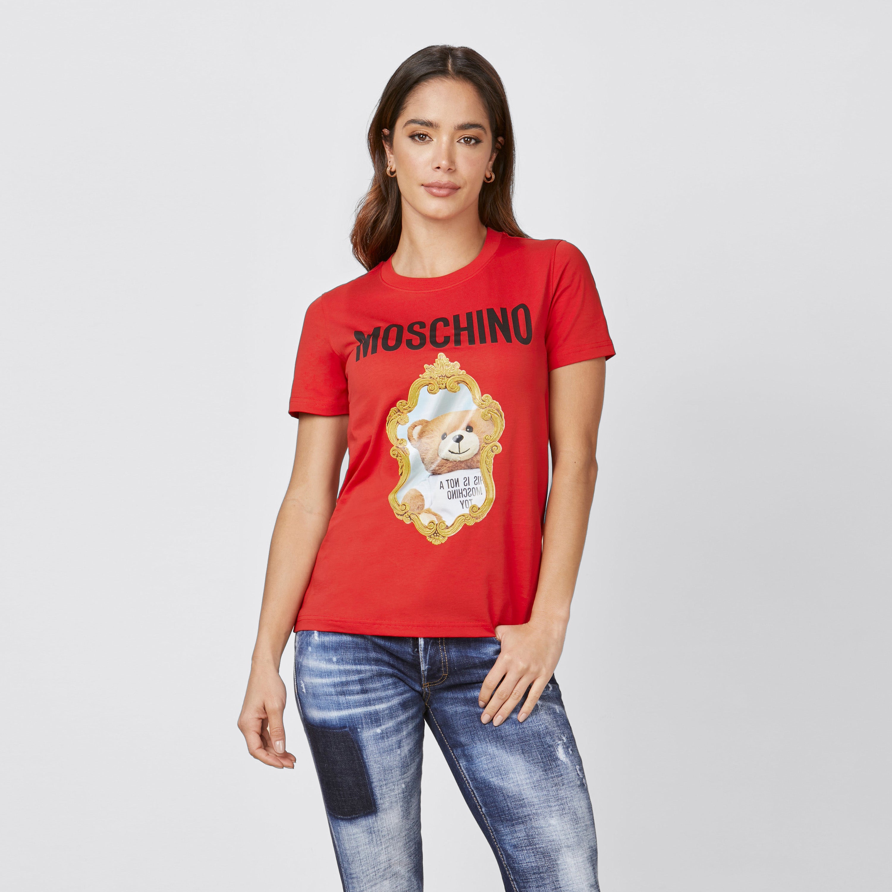 Camiseta Roja Moschino Teddy Bear Mirrow