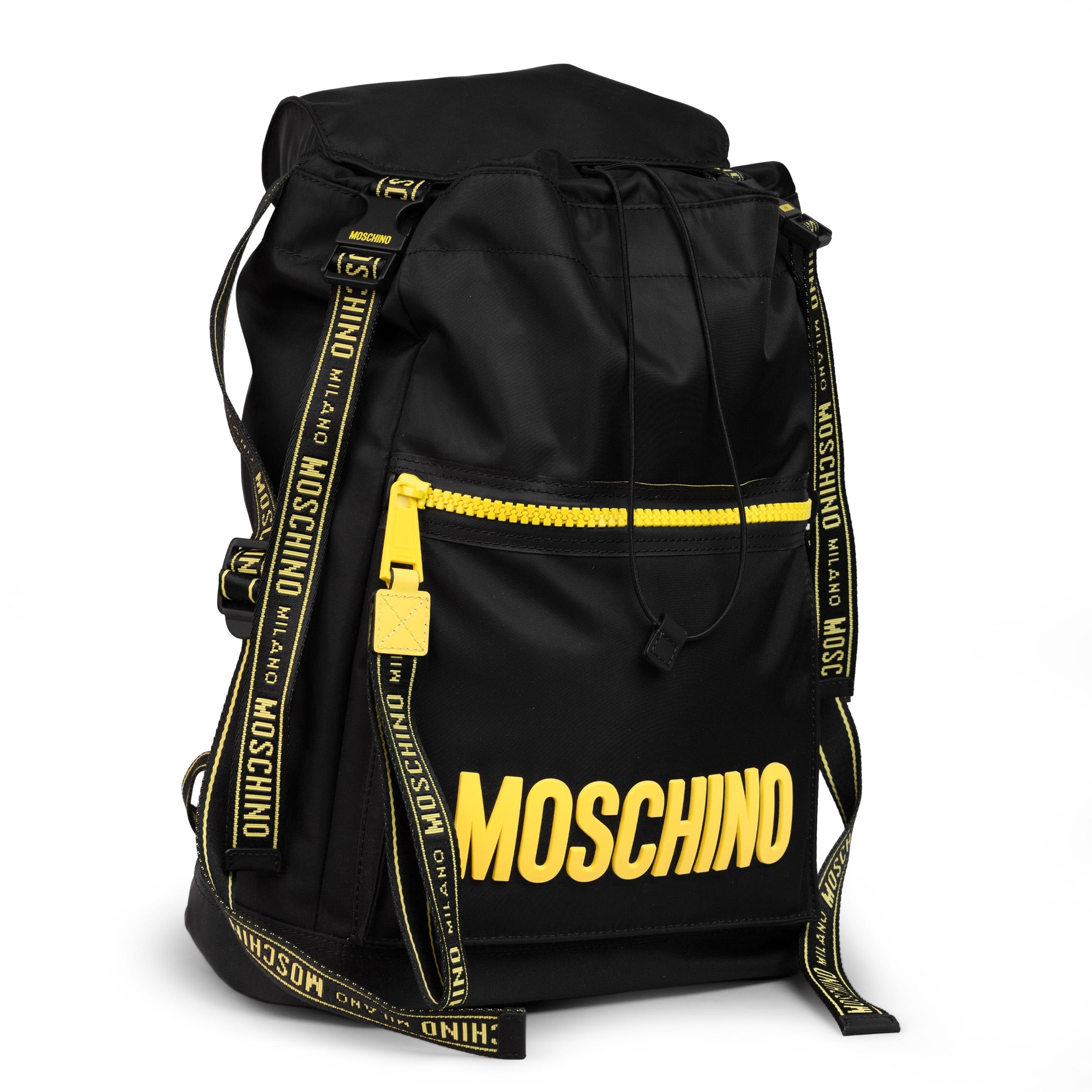 Mochila Negra Moschino Couture Amarillo