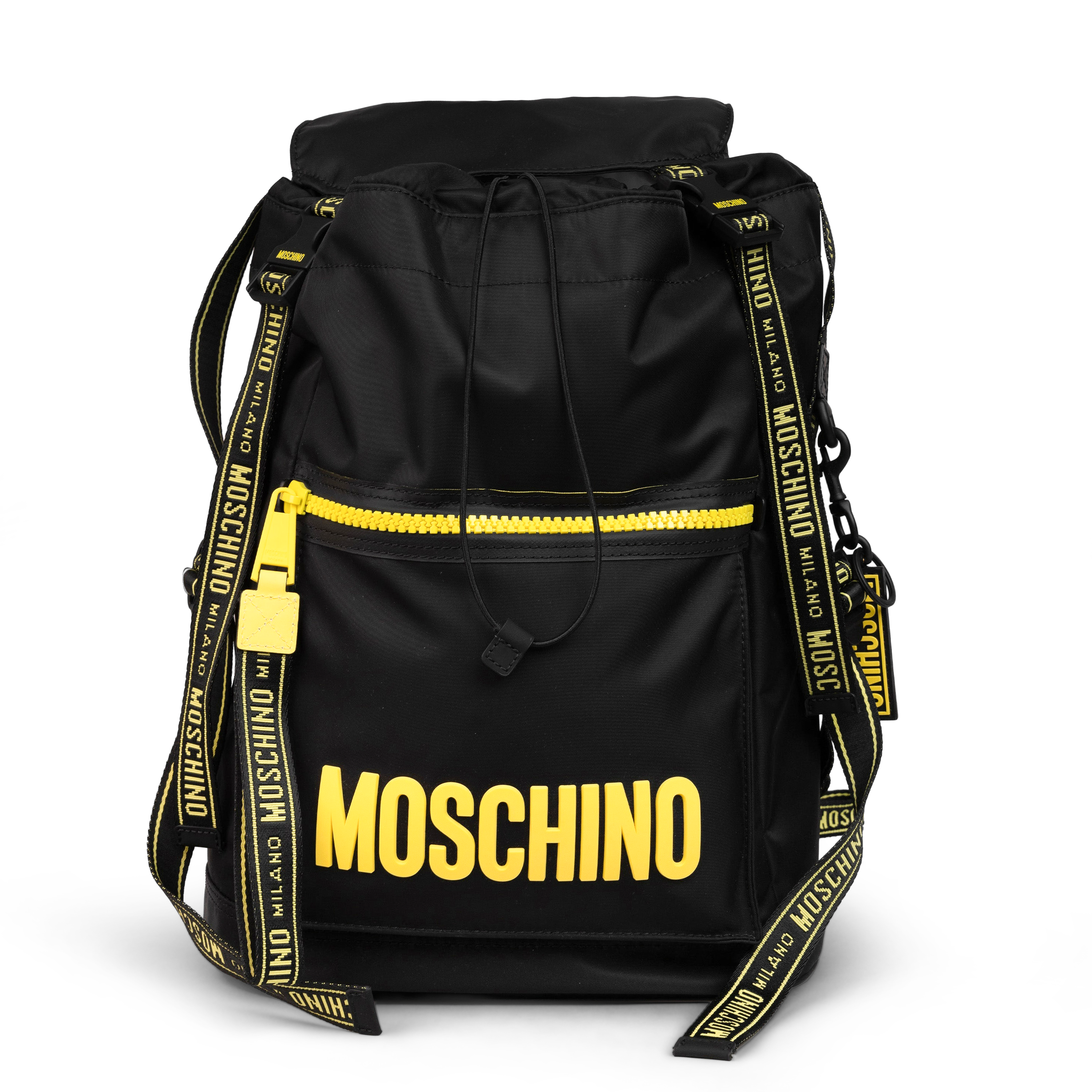 Mochila Negra Moschino Couture Amarillo