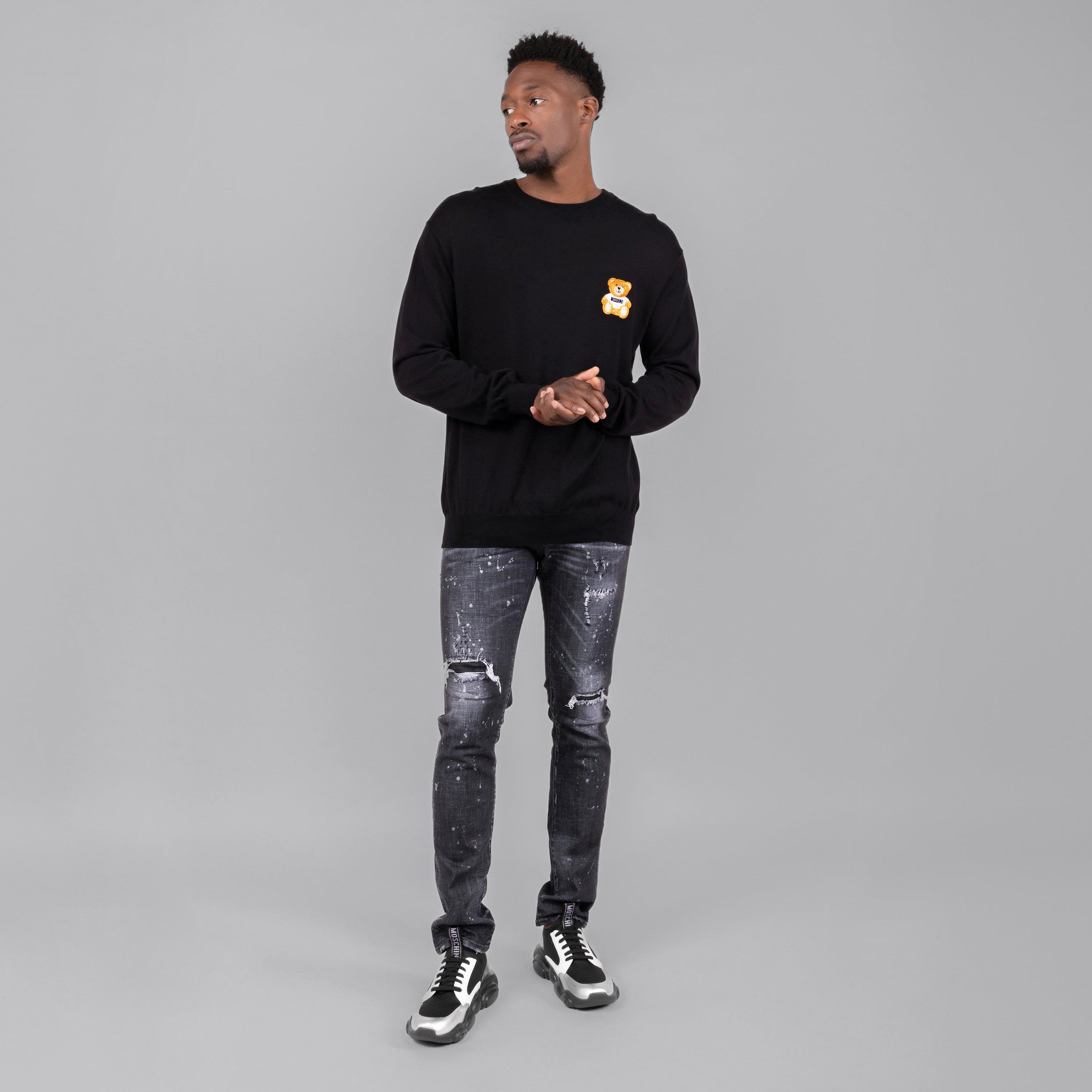 Suéter Negro Moschino Couture Mini Bear