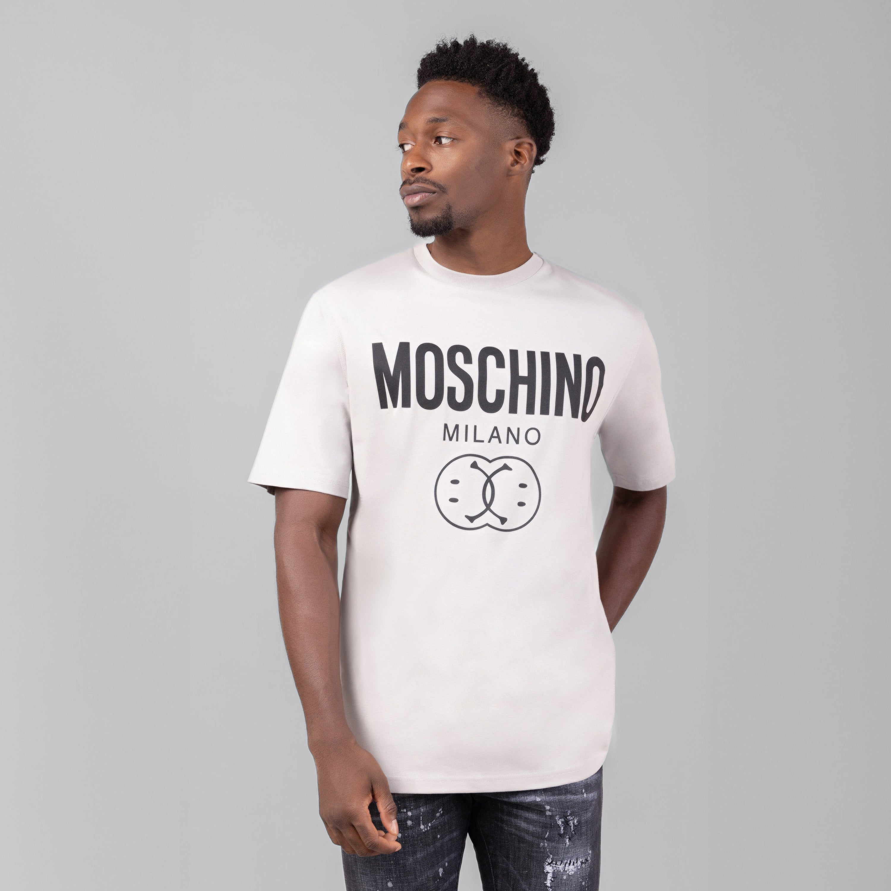 Camiseta Gris Moschino Couture Logo Smile