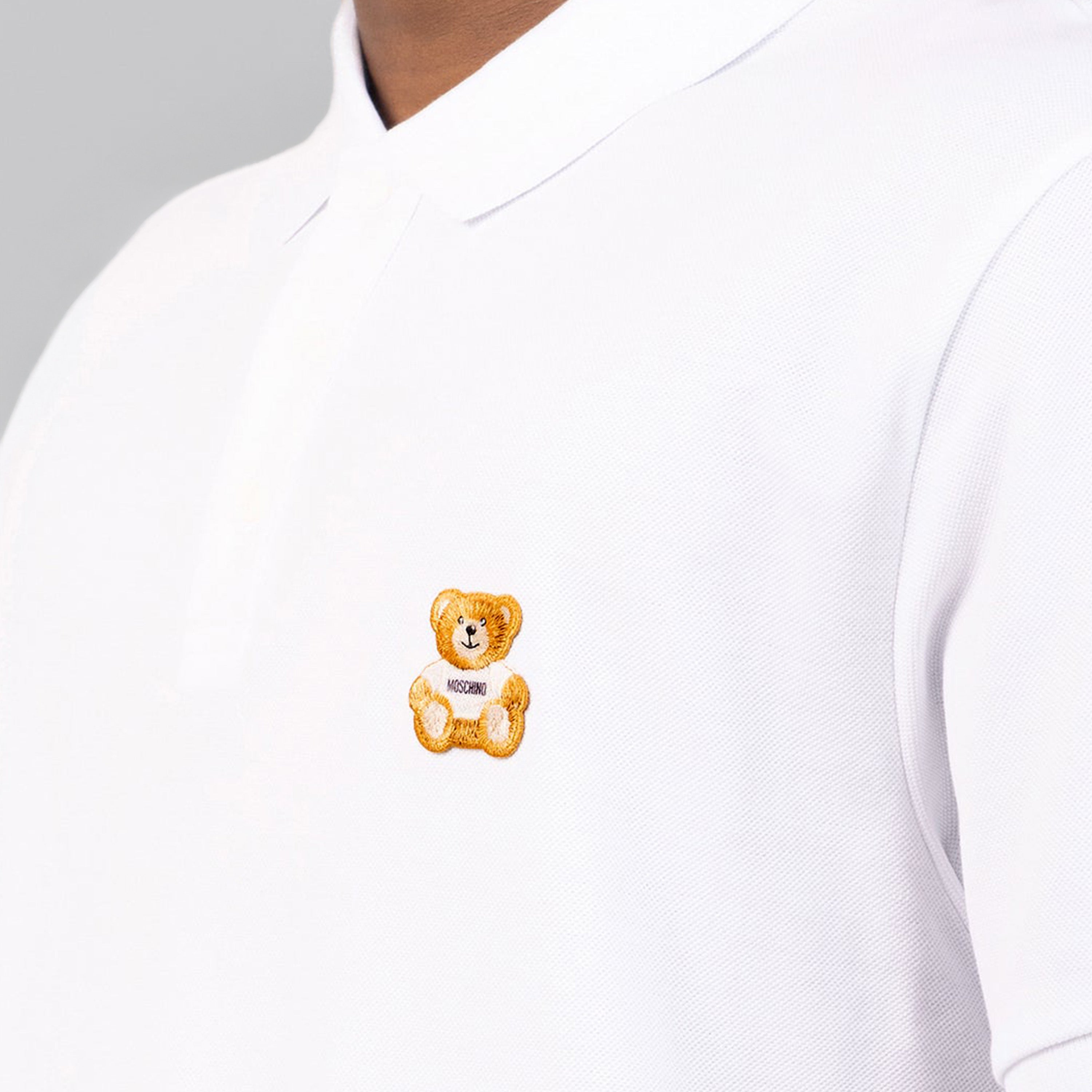 Camiseta Tipo Polo Blanca Moschino Couture Bear