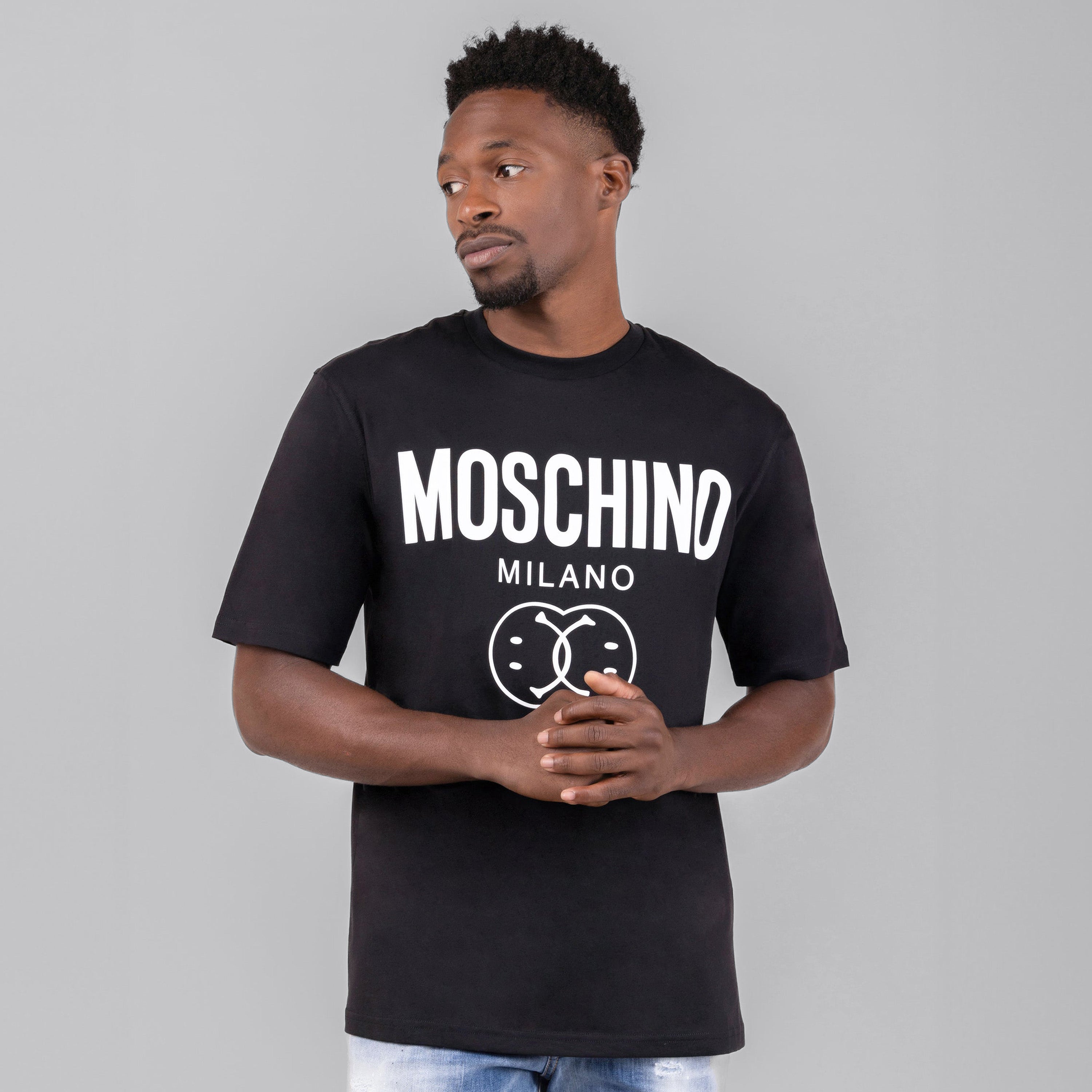 Camiseta Negra Moschino Couture Logo Smile