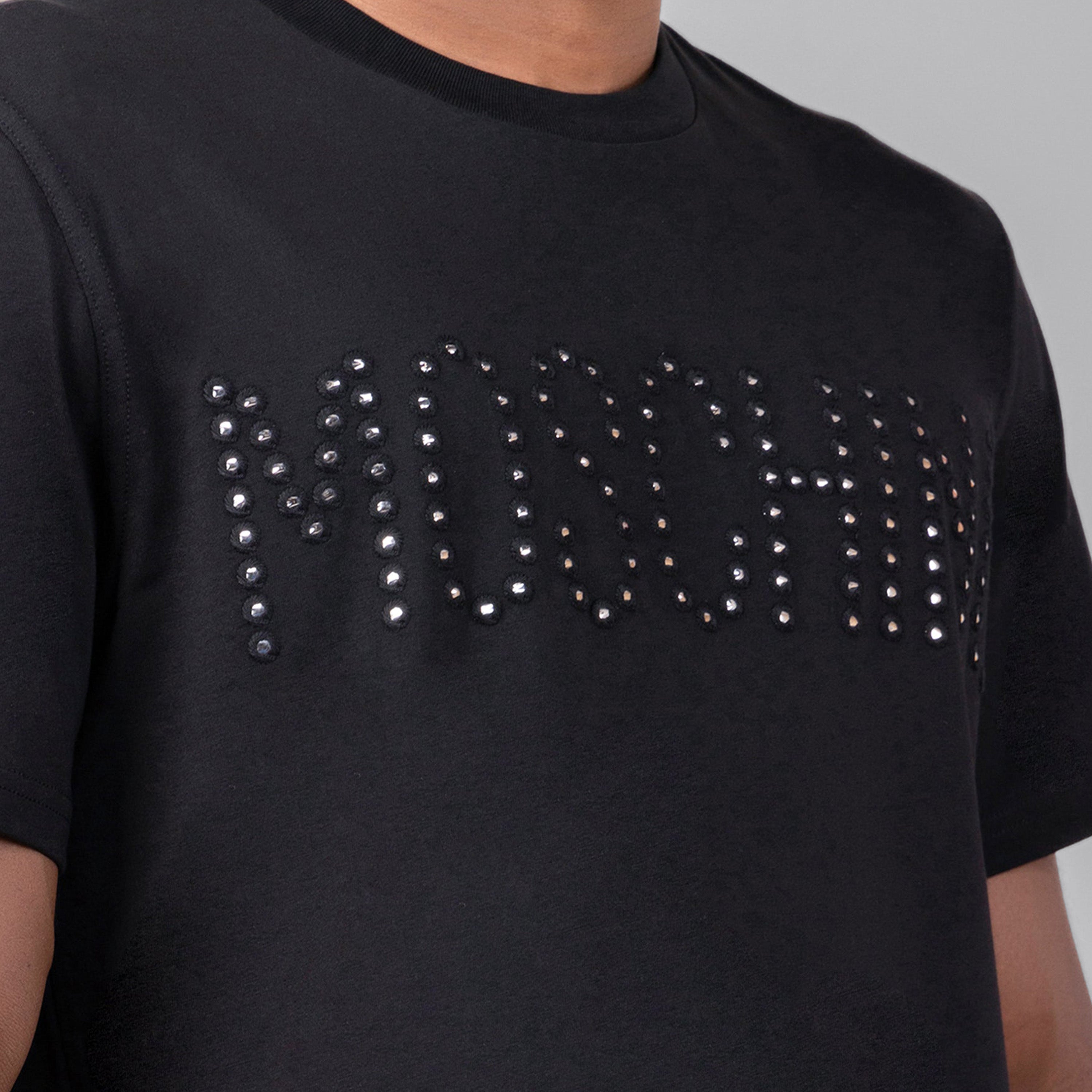 Camiseta Negra Moschino Couture Logo Rocks