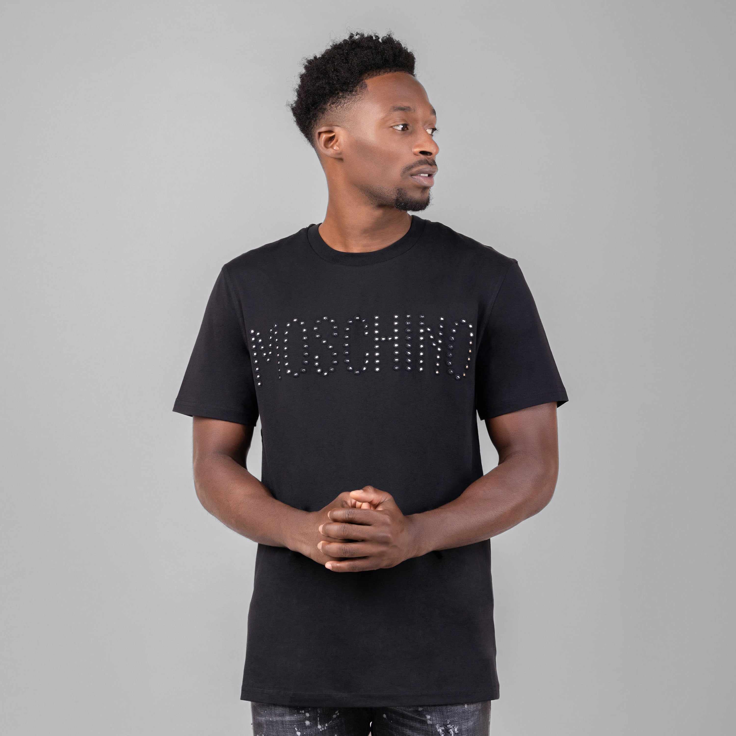 Camiseta Negra Moschino Couture Logo Rocks