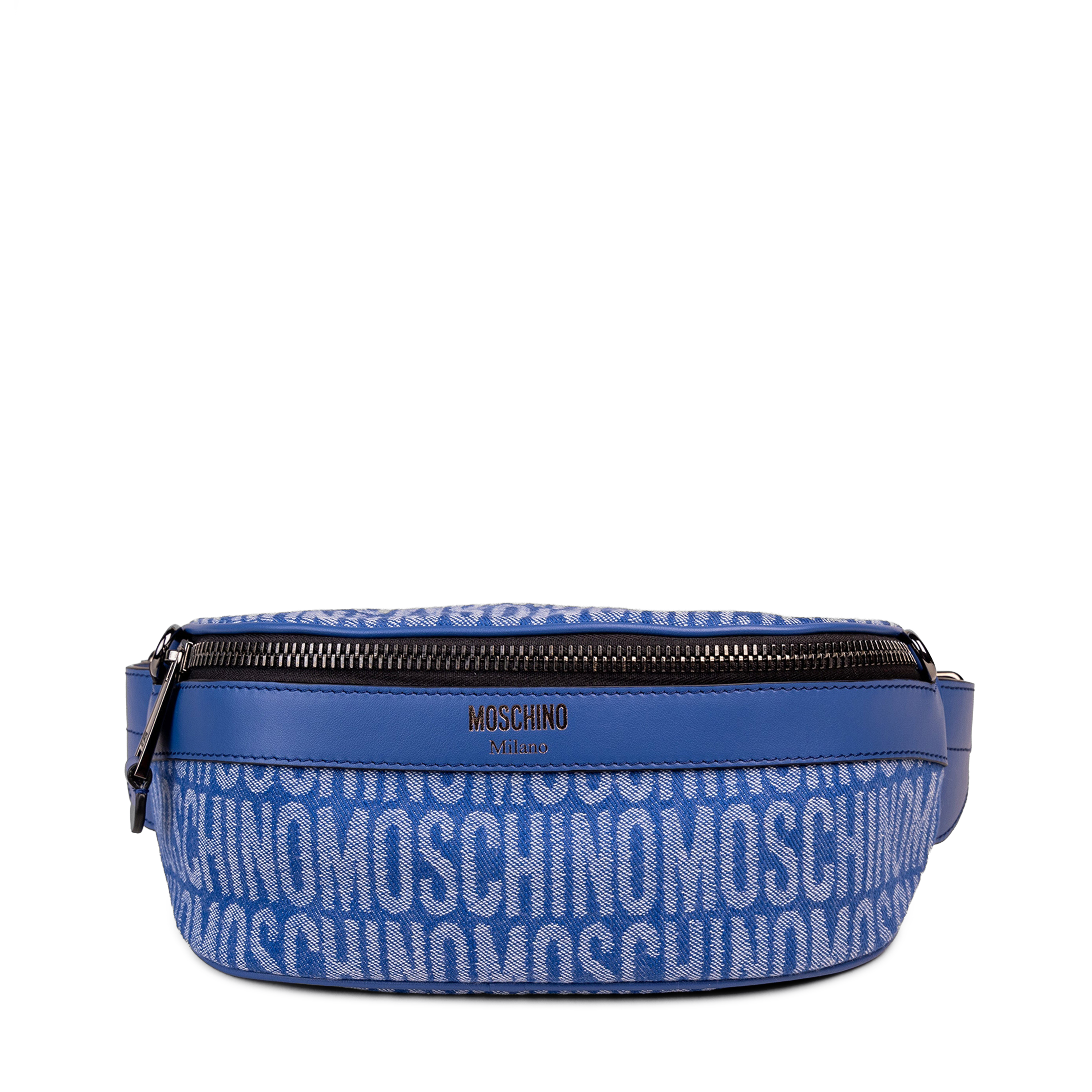Riñonera Azul Moschino Couture Monogram