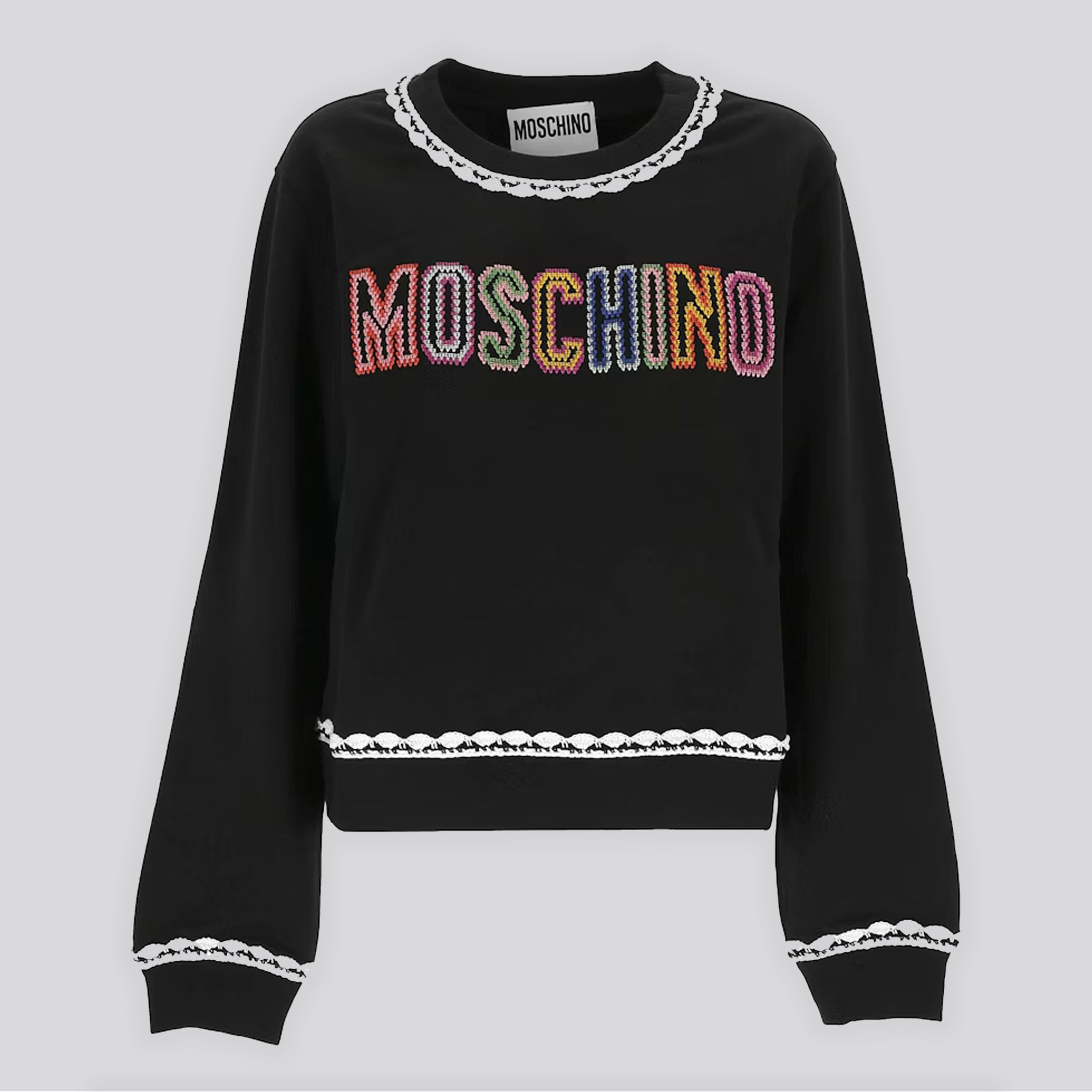Buzo Negro Moschino Couture Multicolor Logo