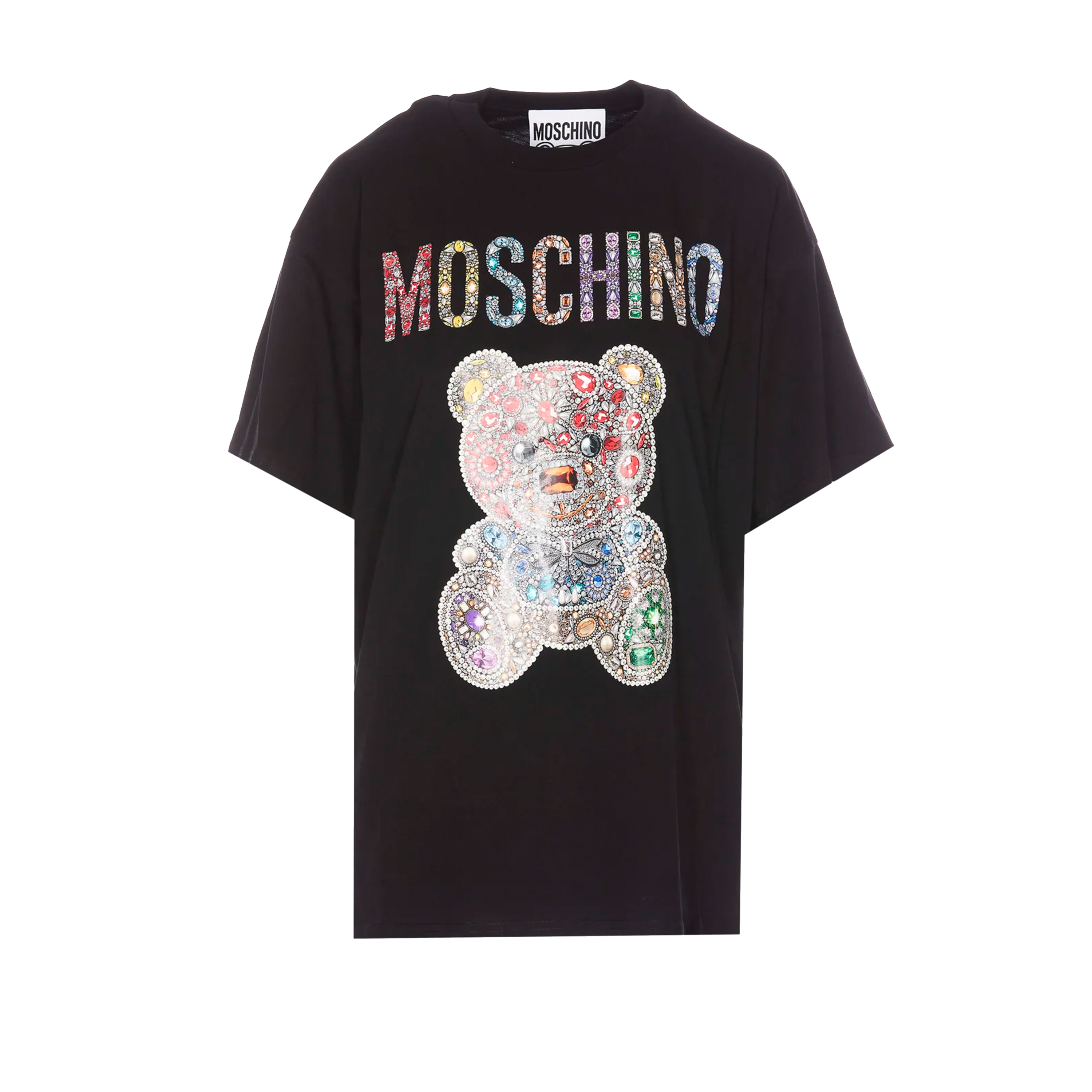 Camiseta Negra Moschino Multicolor Bear