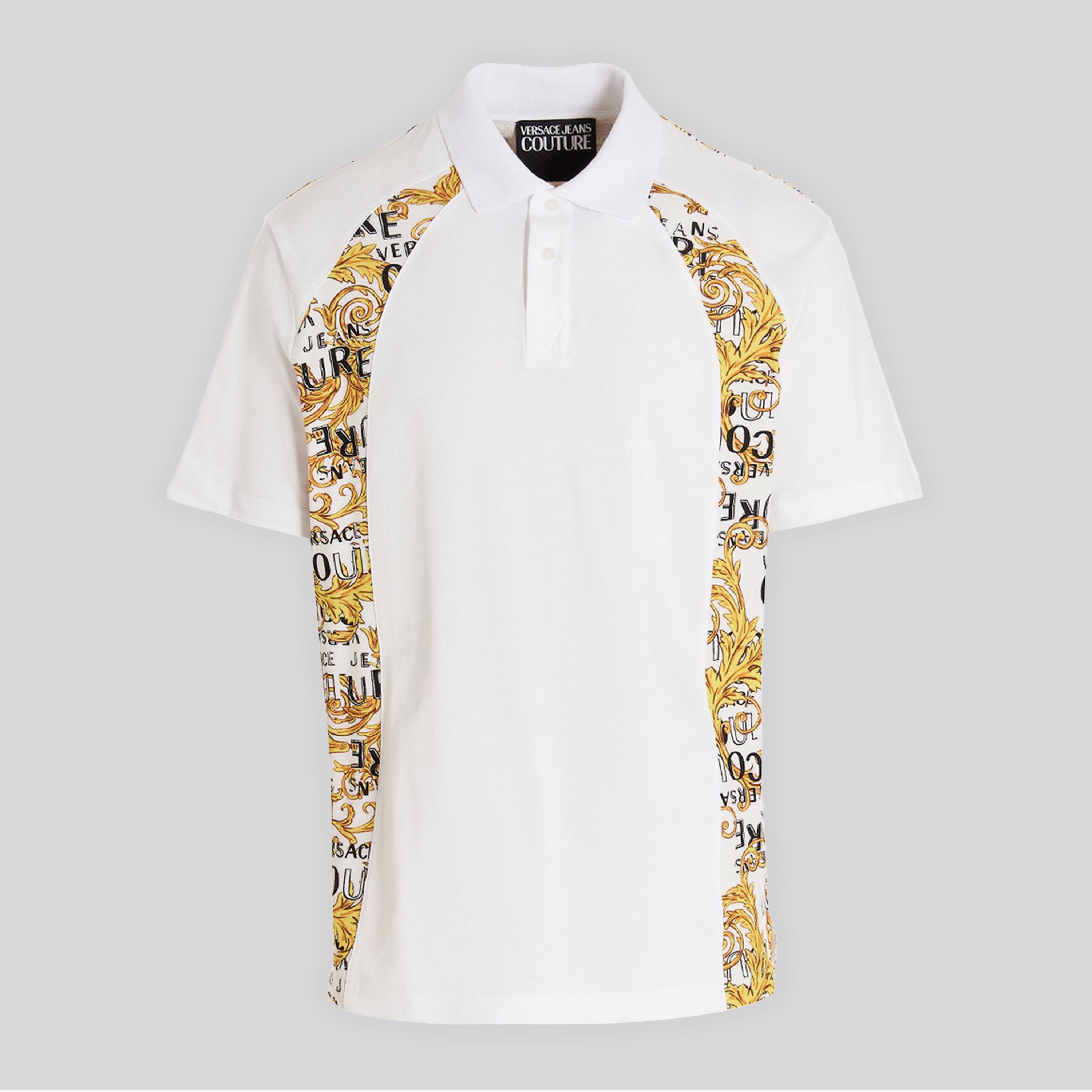 Camiseta Tipo Polo Blanca Versace Couture Baroque