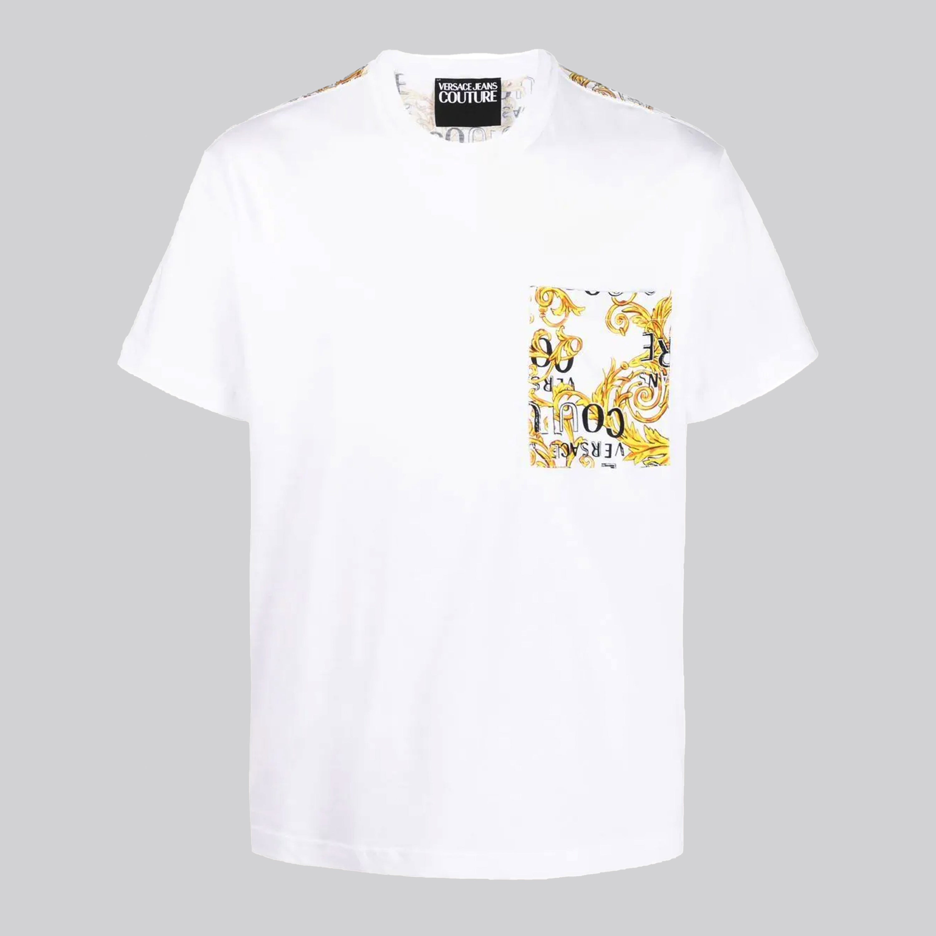 Camiseta Blanca Versace Couture Pocket Baroque