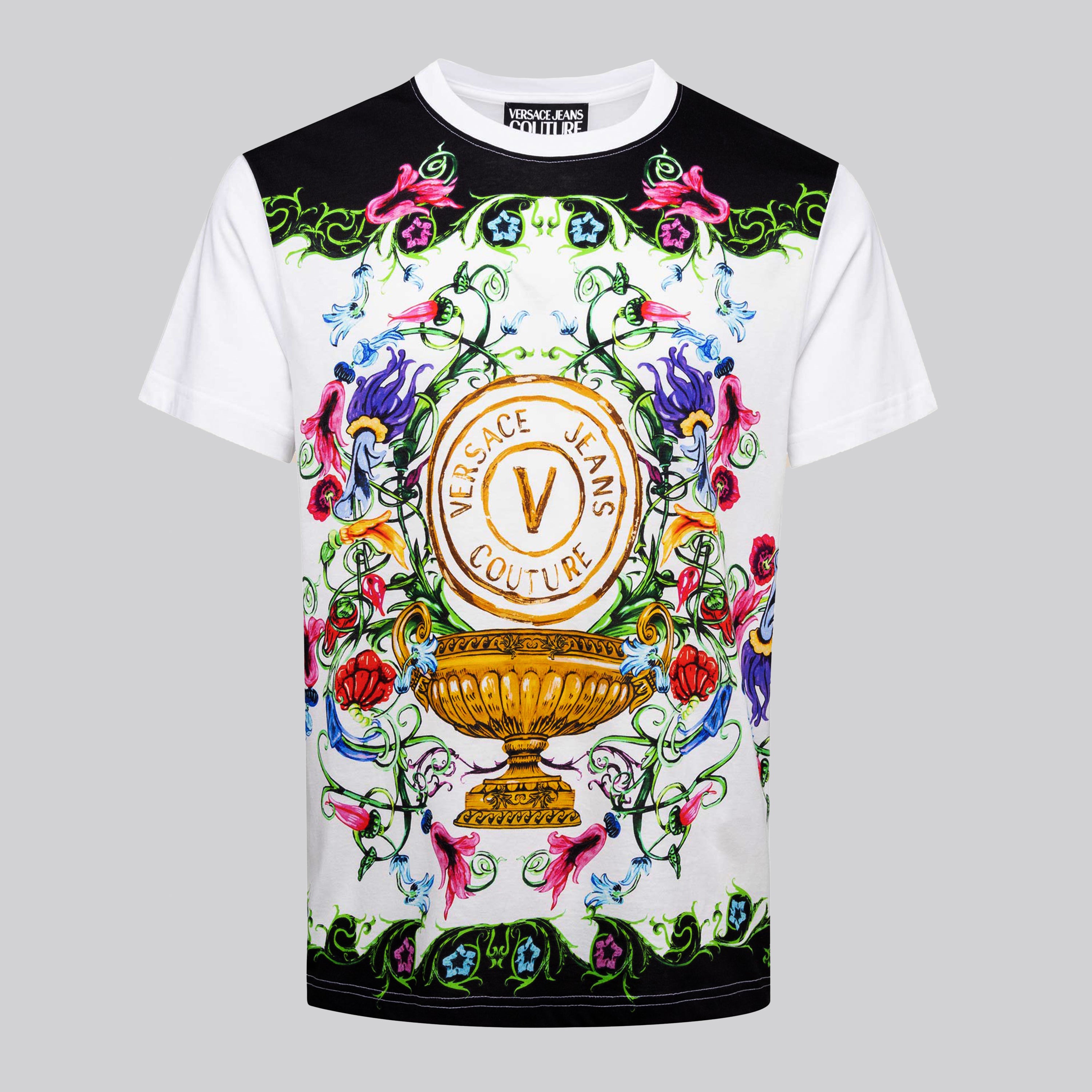 Camiseta Blanca Versace Couture Floral