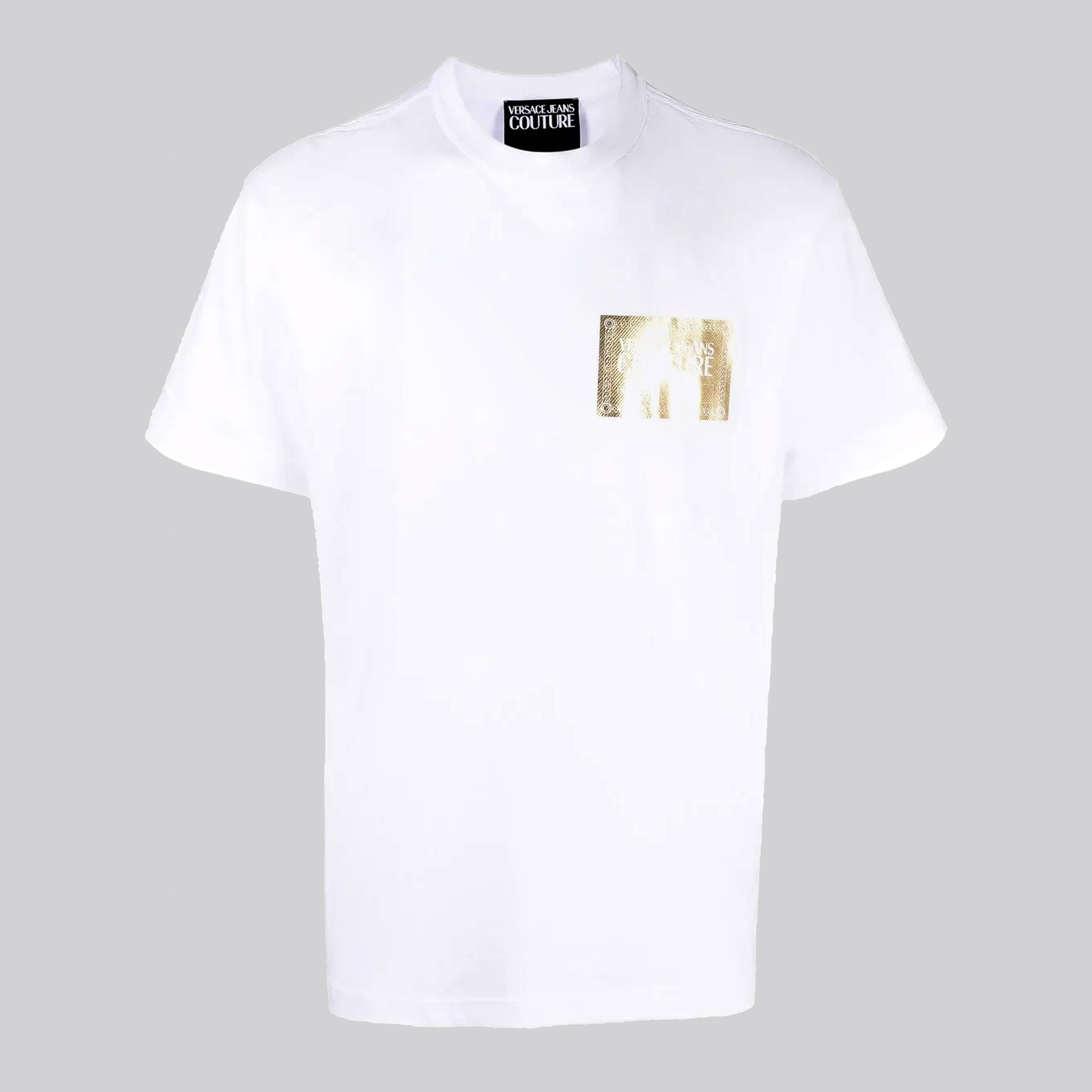Camiseta Blanca Versace Couture Gold Patch