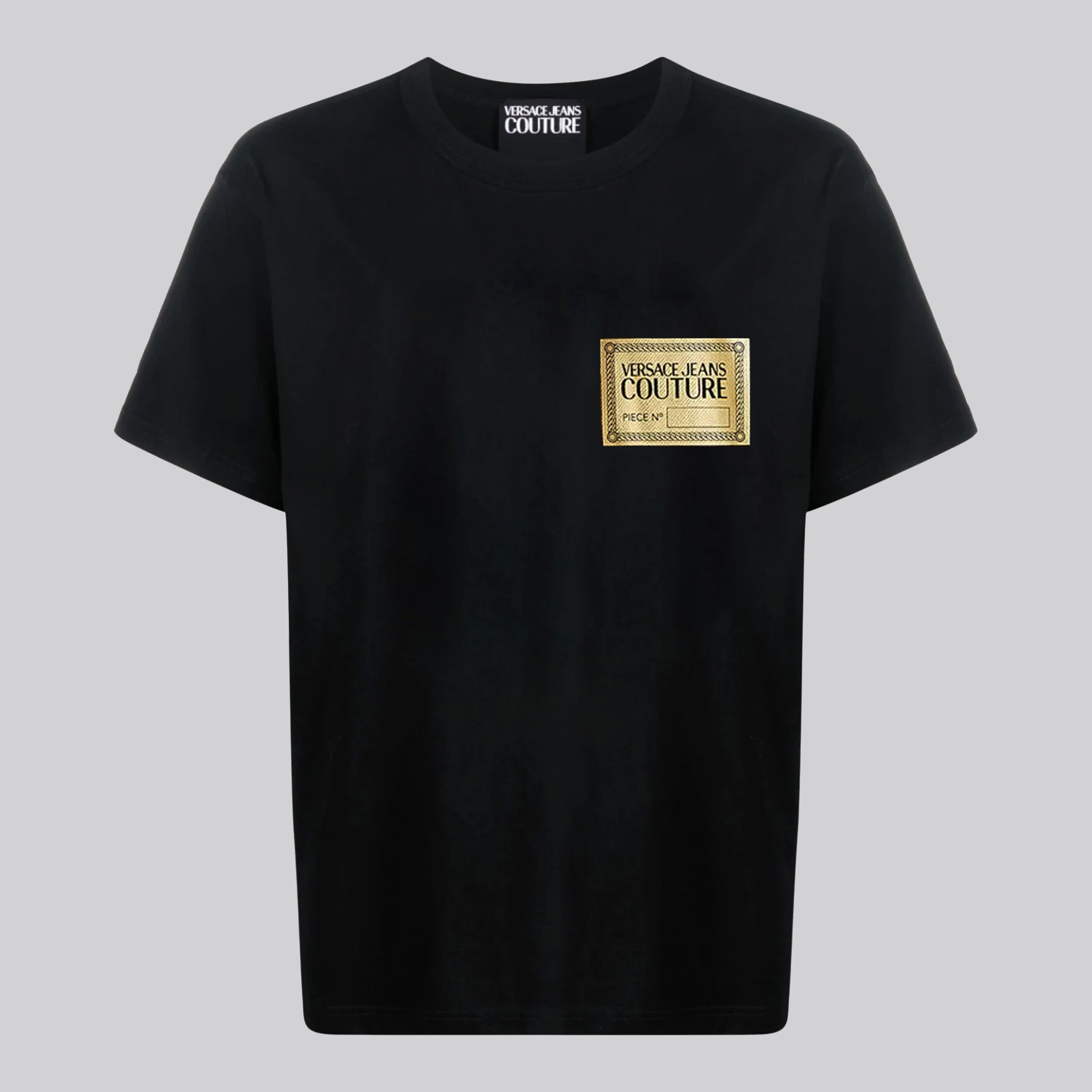 Camiseta Negra Versace Couture Gold Patch