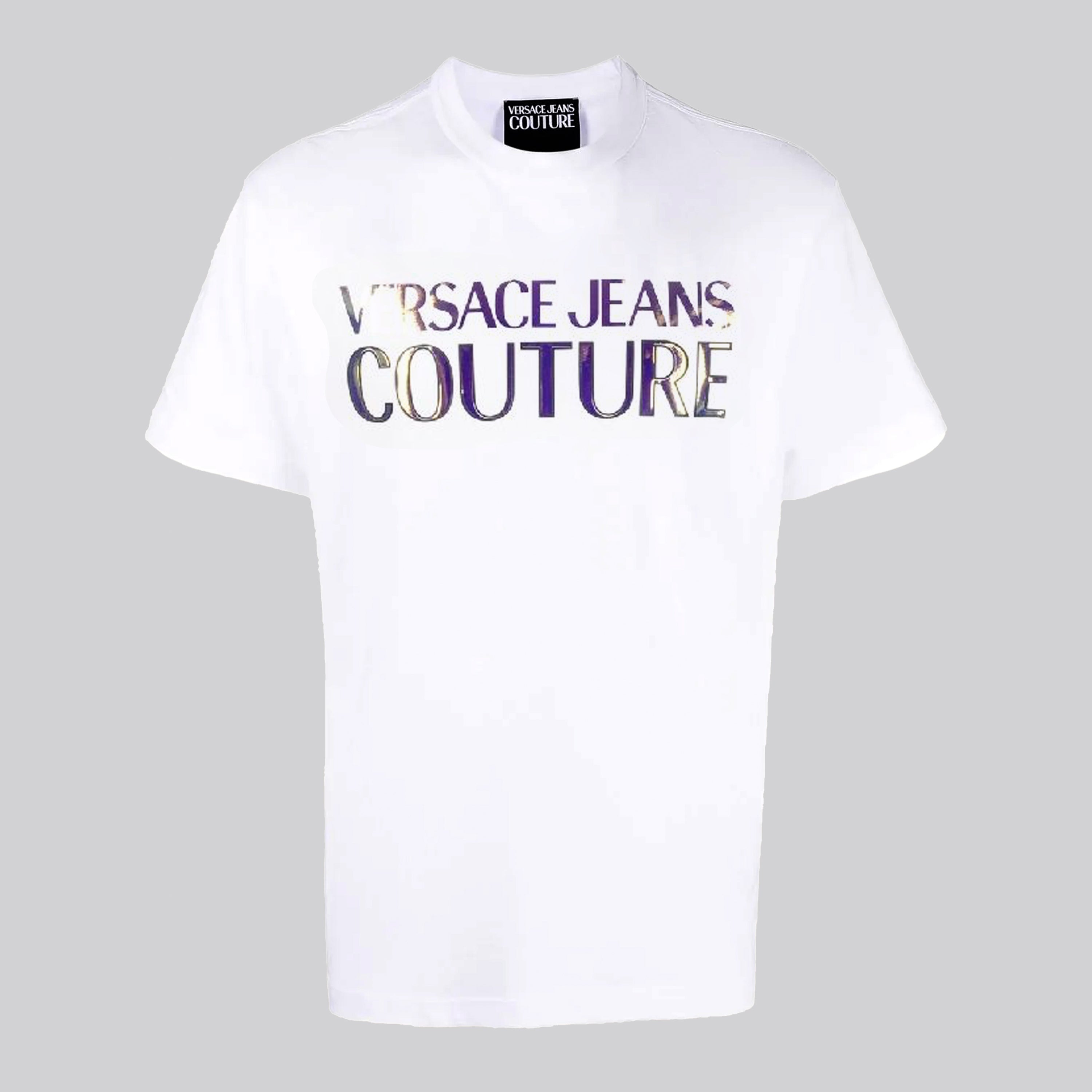 Camiseta Blanca Versace Couture Gold Logo