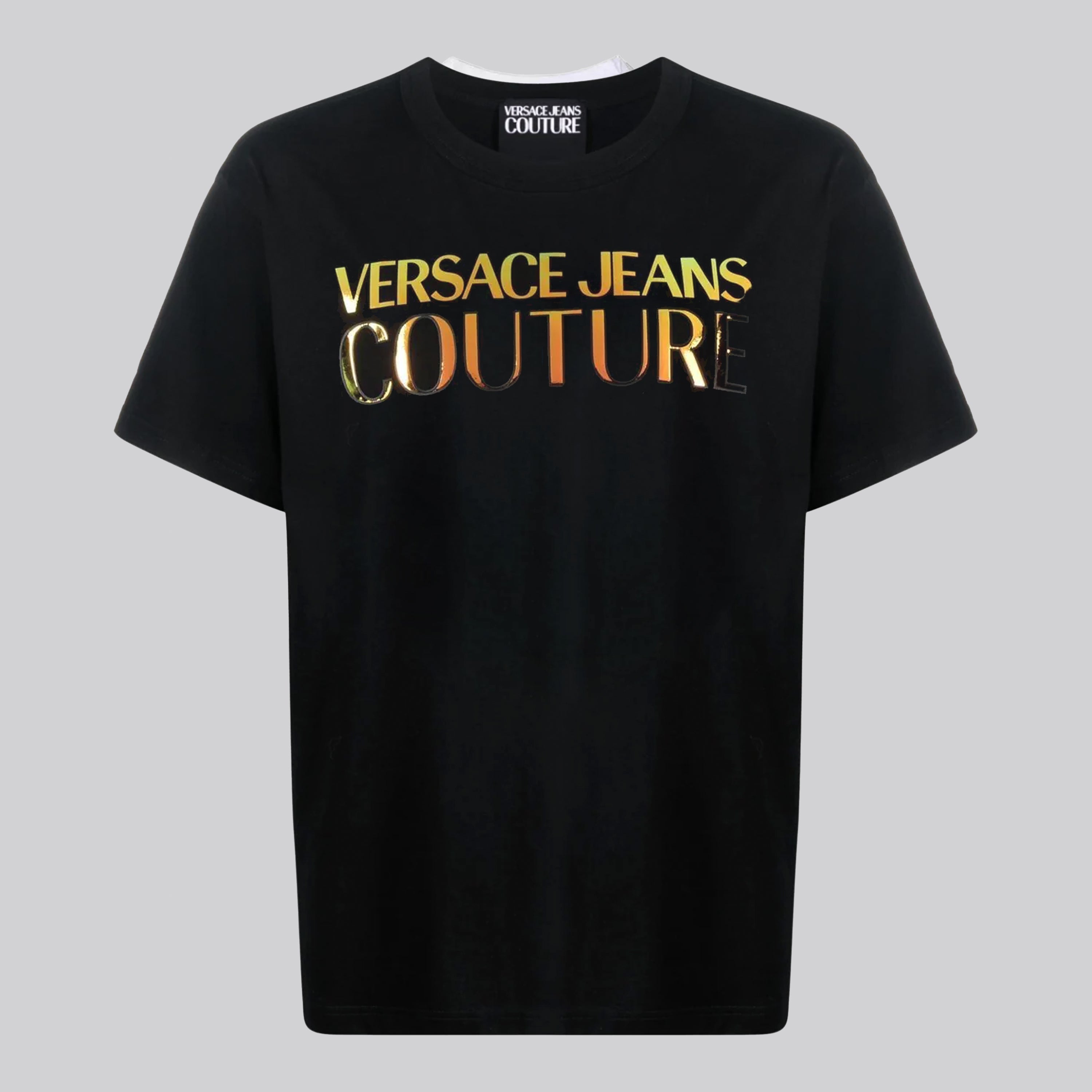 Camiseta Negra Versace Couture Gold Logo