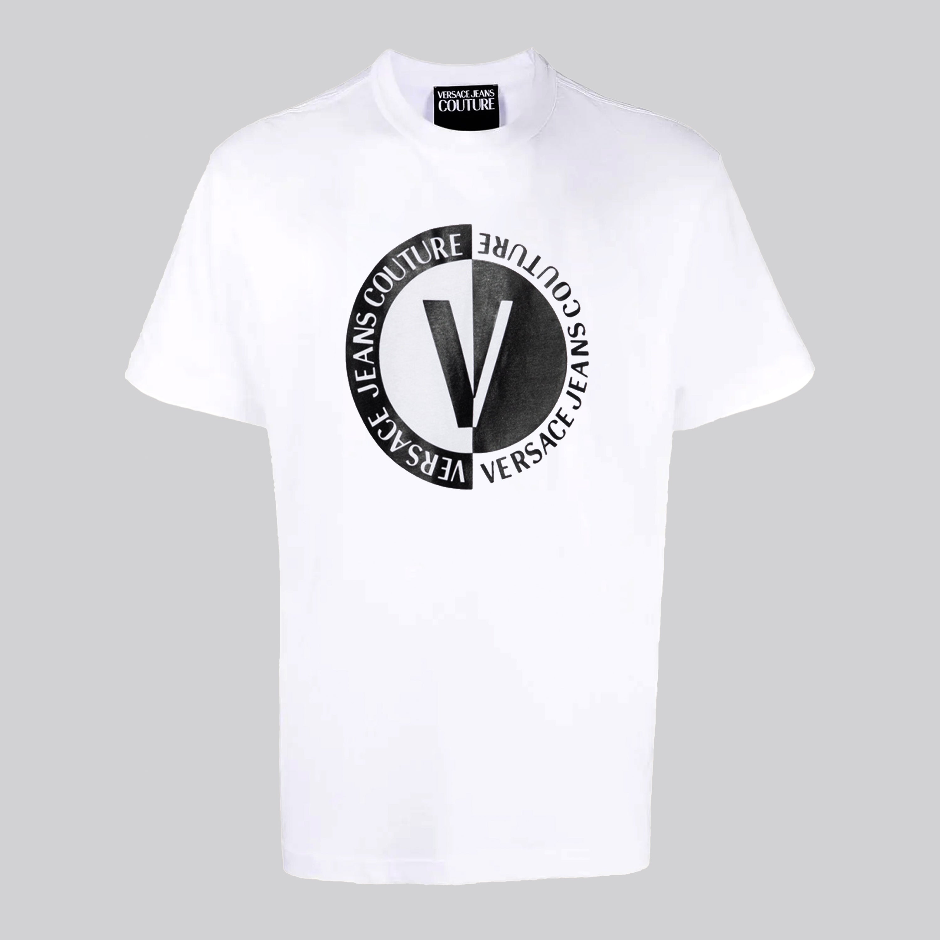Camiseta Blanca Versace Couture V Circle Logo