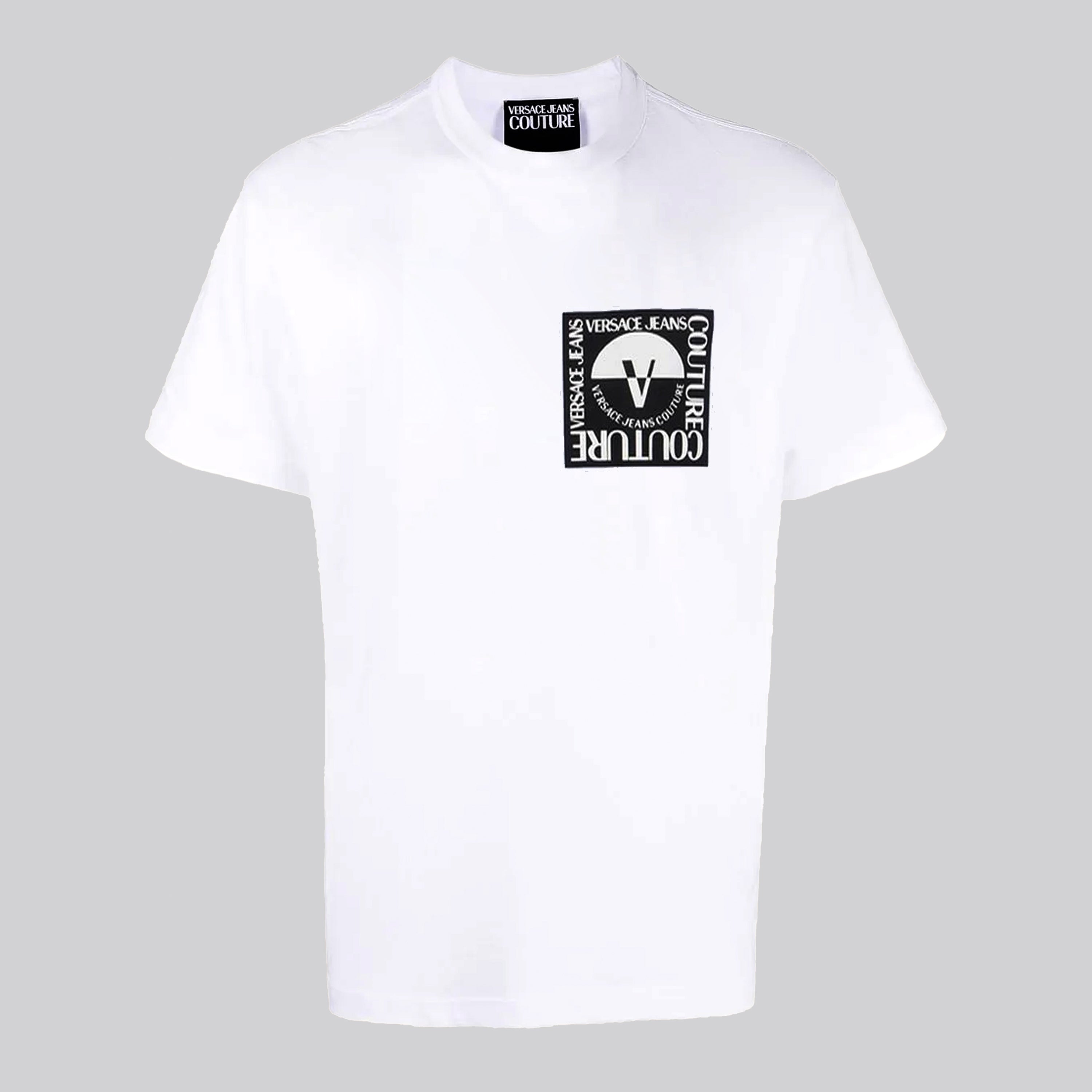 Camiseta Blanca Versace Couture V Circle Logo Chest