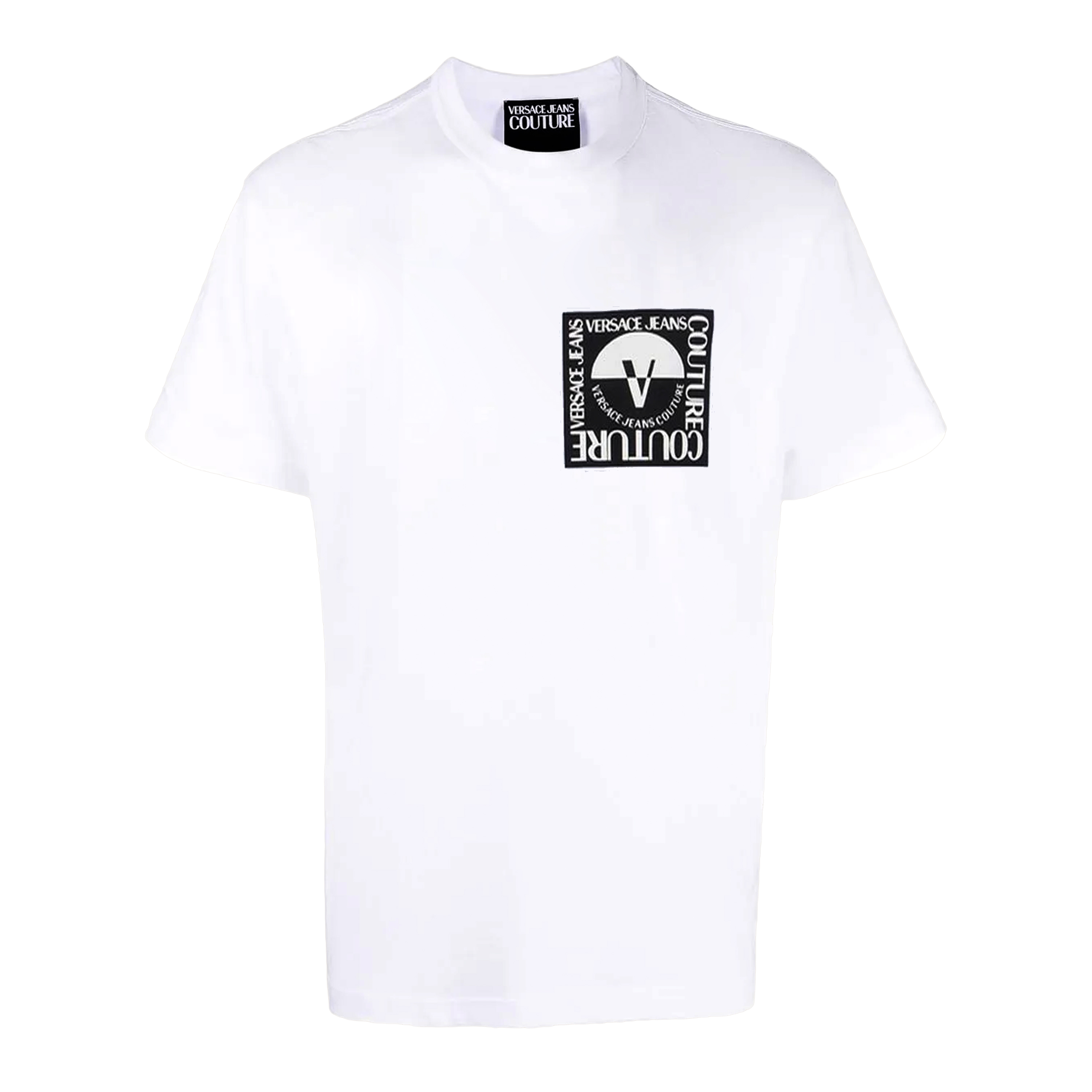 Camiseta Blanca Versace Couture V Circle Logo Chest