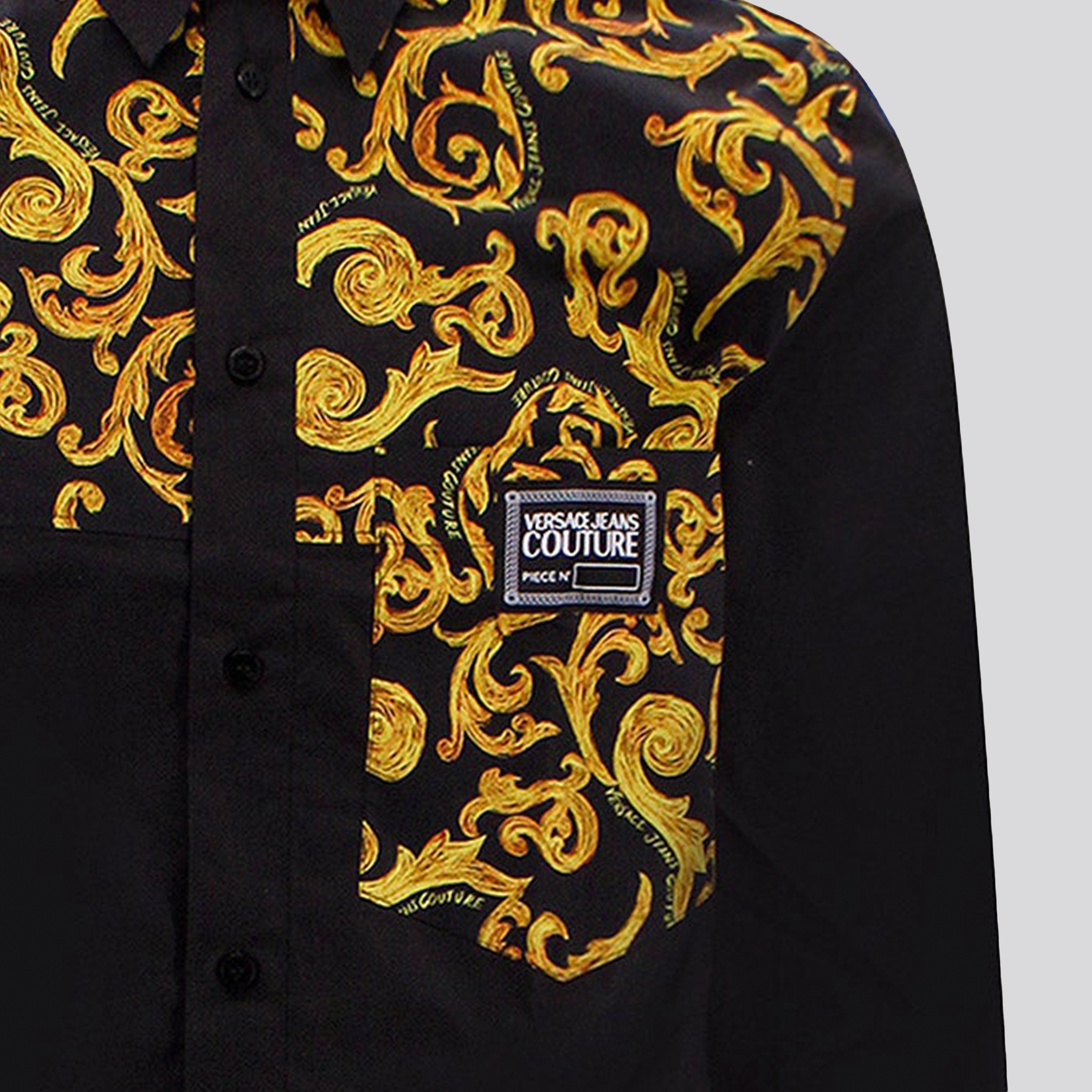Camisa Negra Versace Couture Baroque