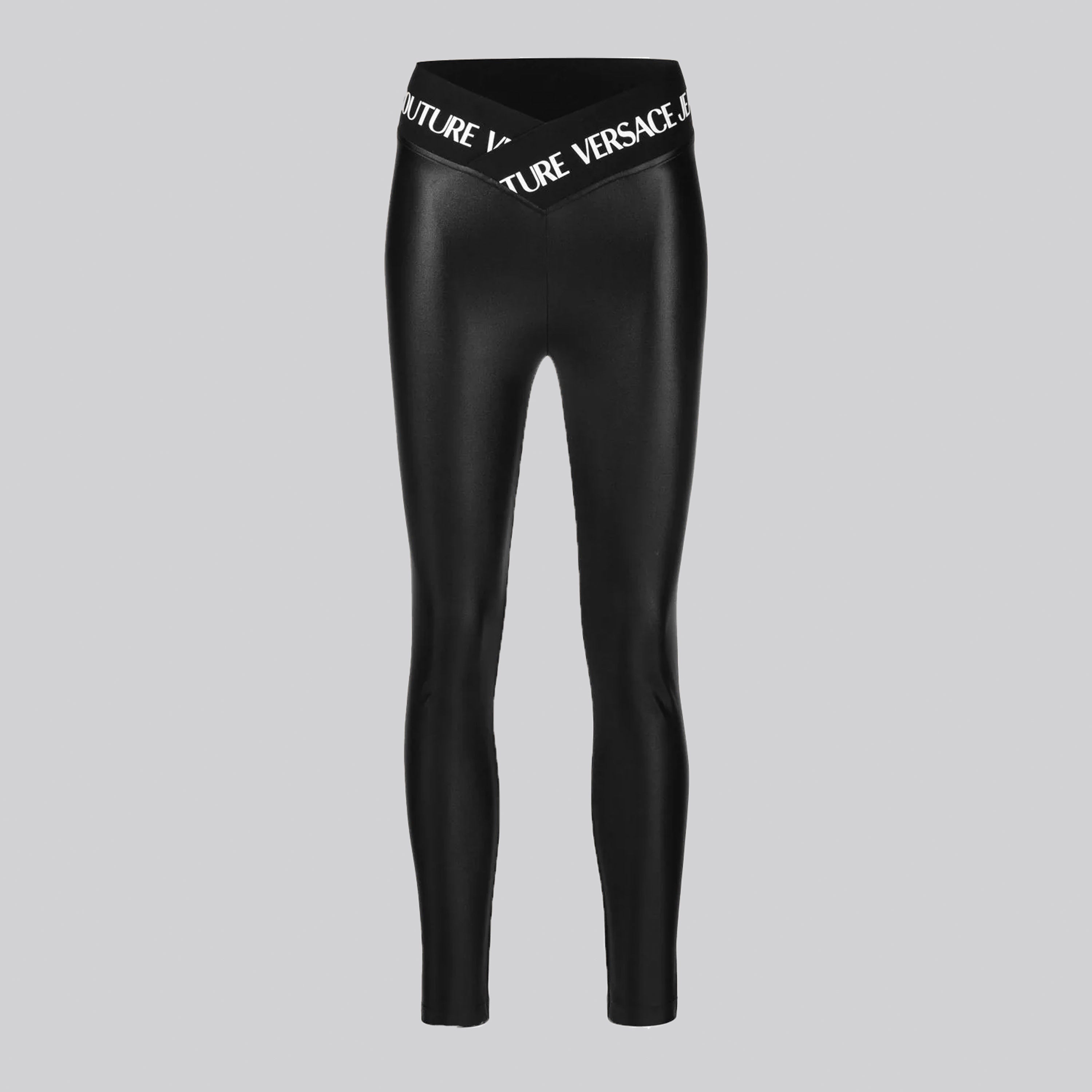 Legging Negro Versace Couture Shiny Logo Band