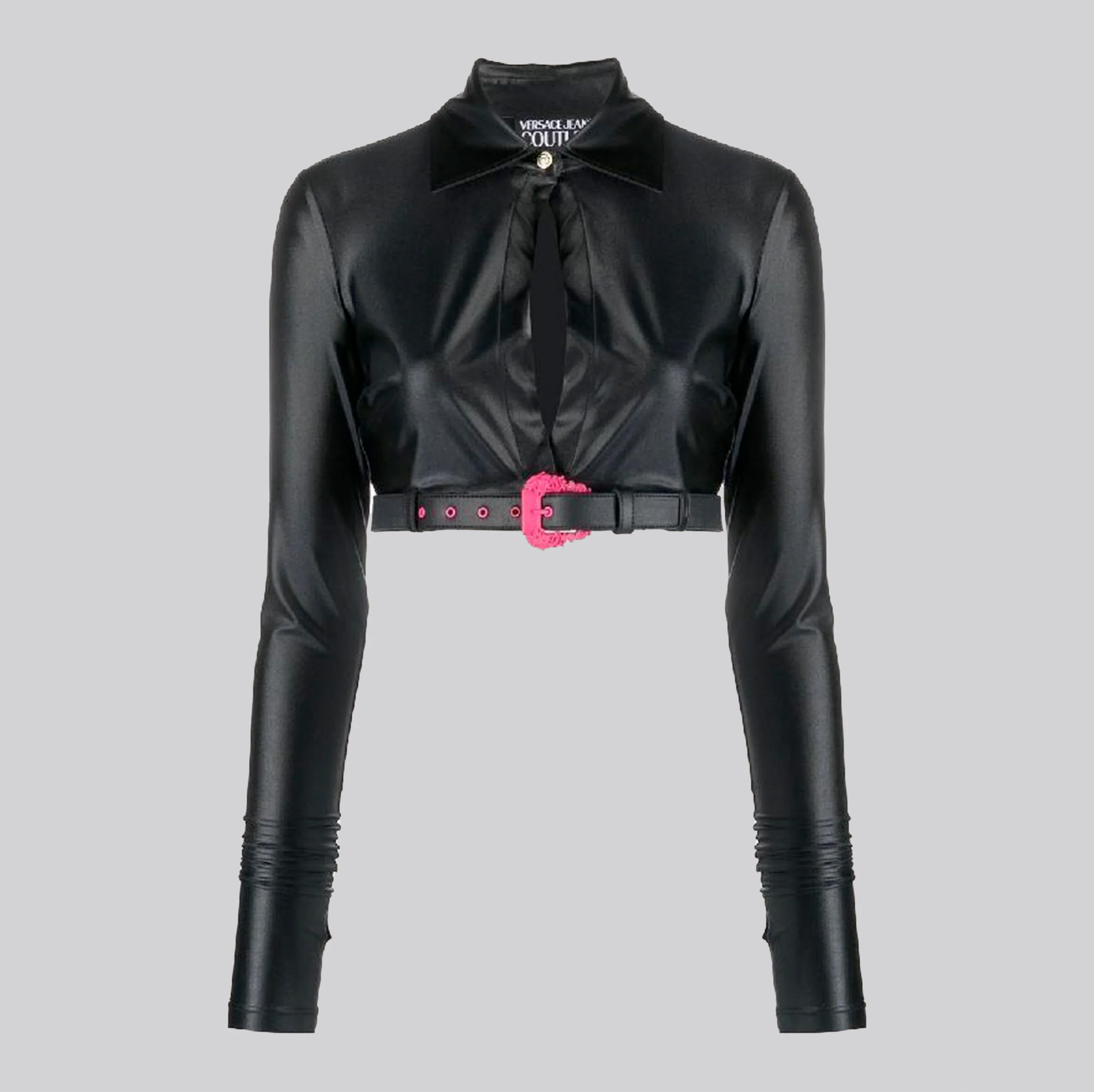 Top Negro Versace Couture Lycra Shiny