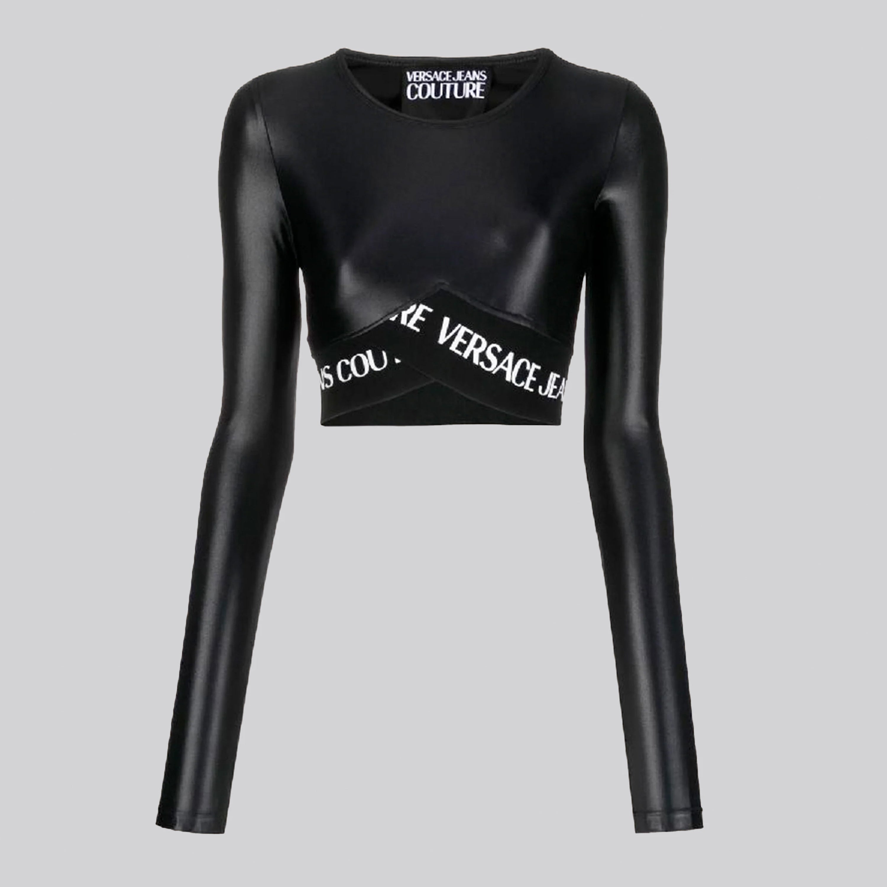 Top Negro Versace Couture Band Lycra Shiny
