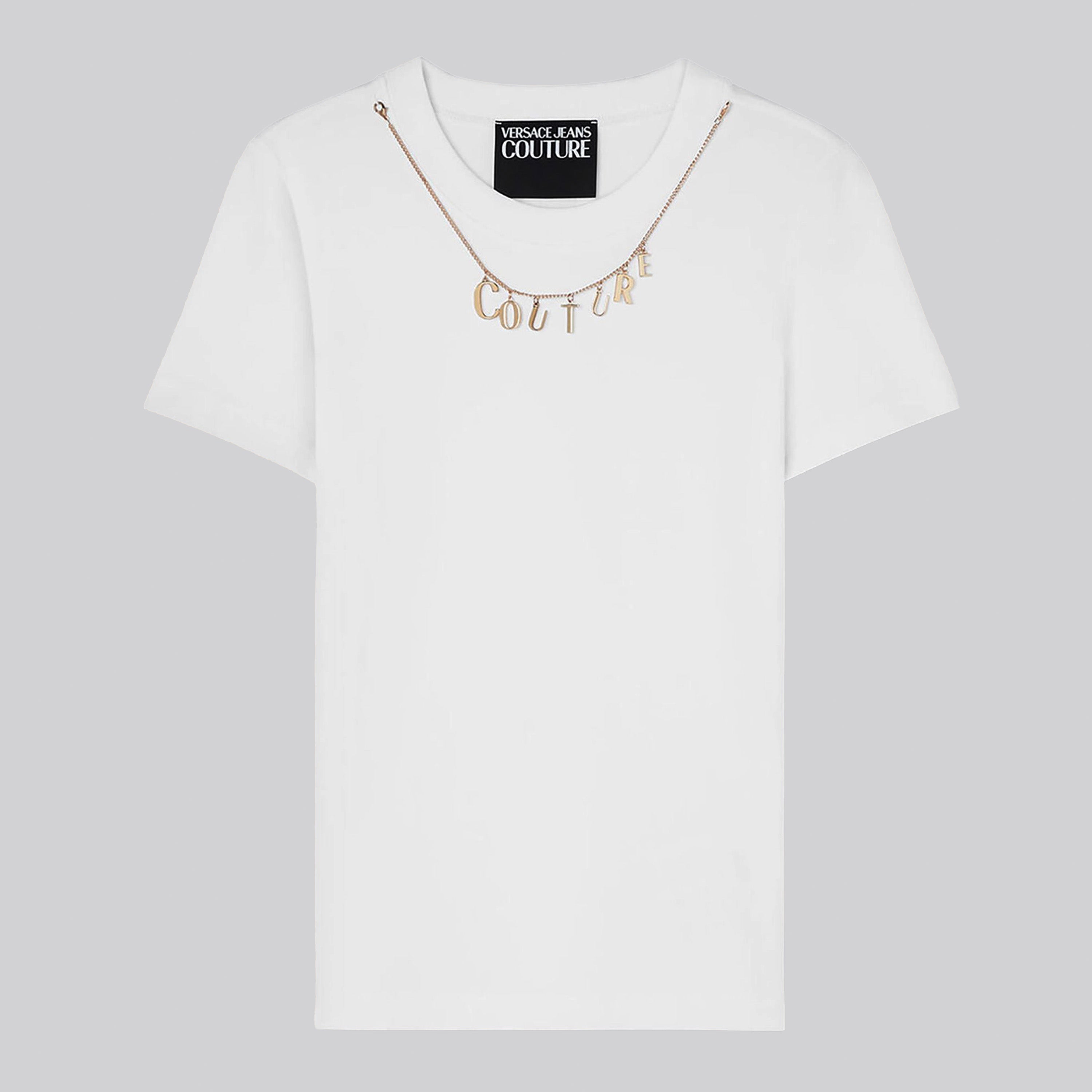 Camiseta Blanca Versace Couture Neck Collar