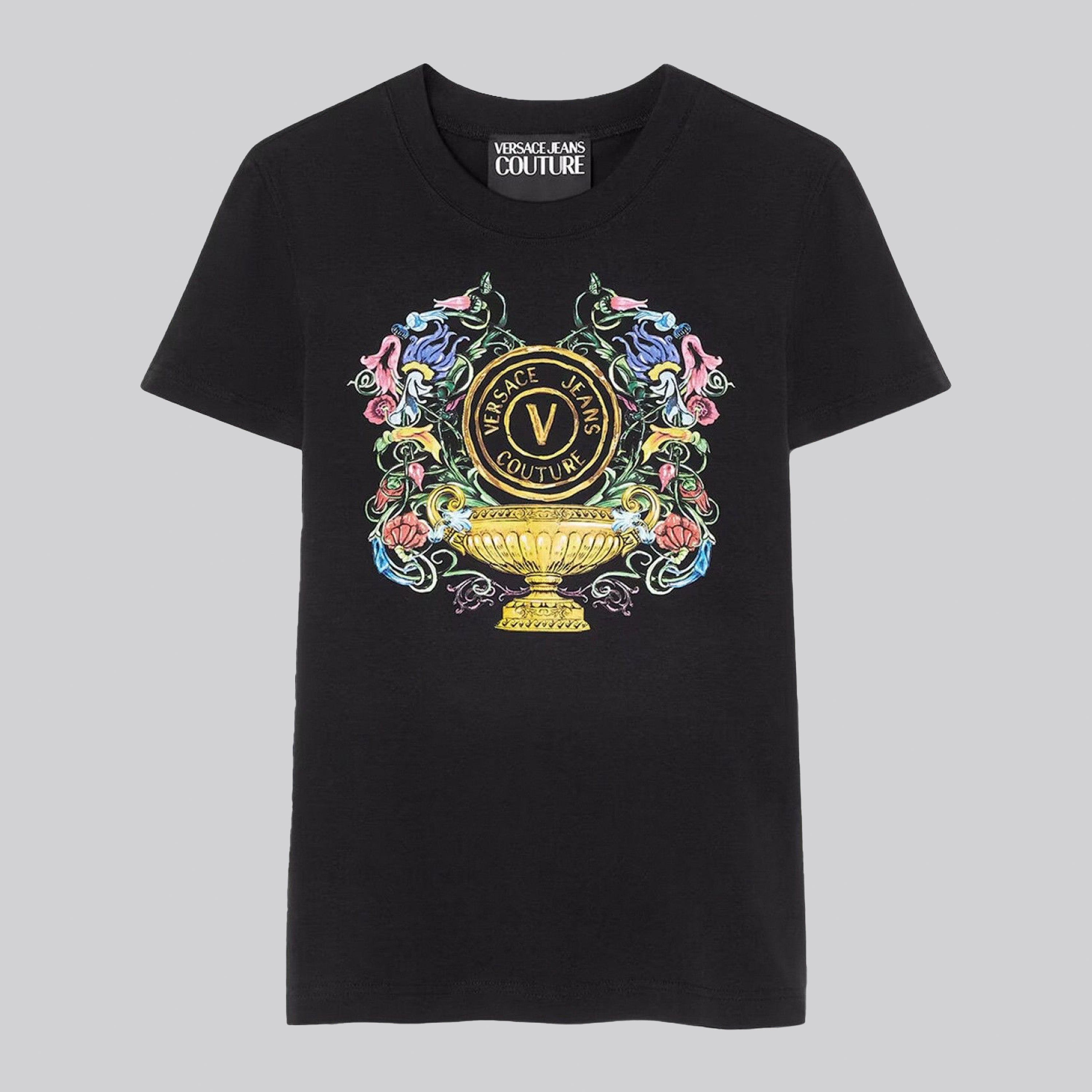Camiseta Negra Versace Couture Emblem