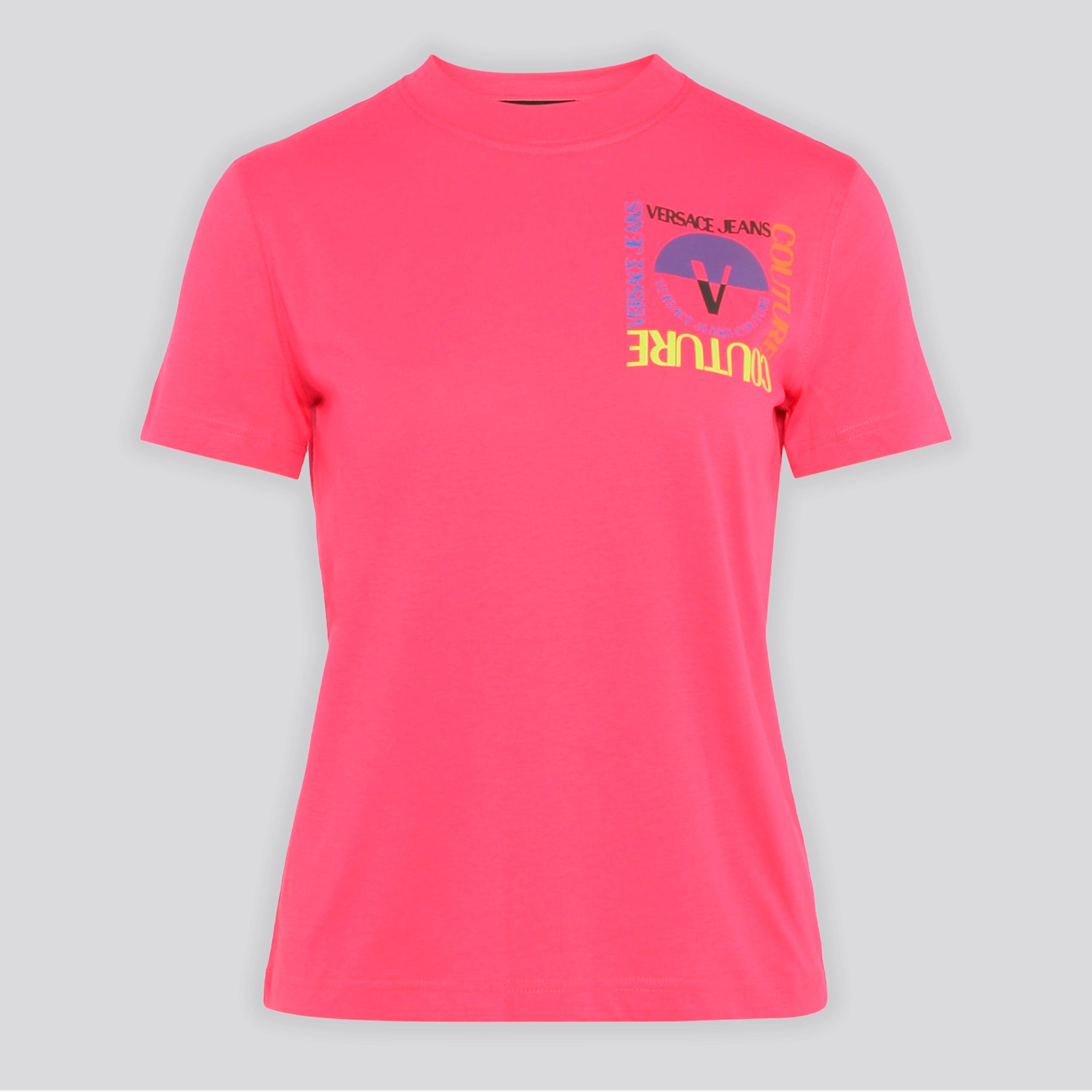 Camiseta Fucsia Versace Couture Square Logo