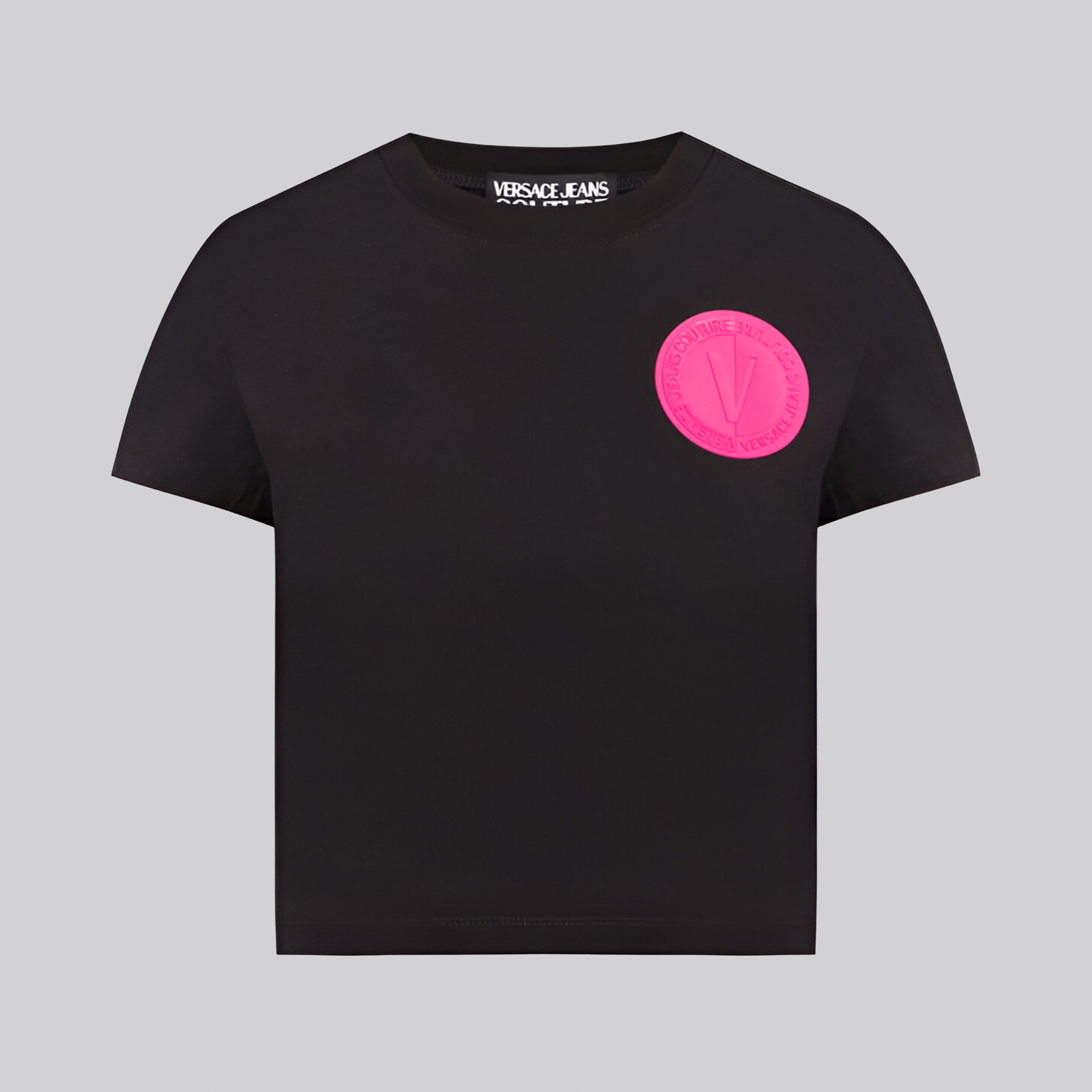 Camiseta Negra Versace Couture Pink Patch